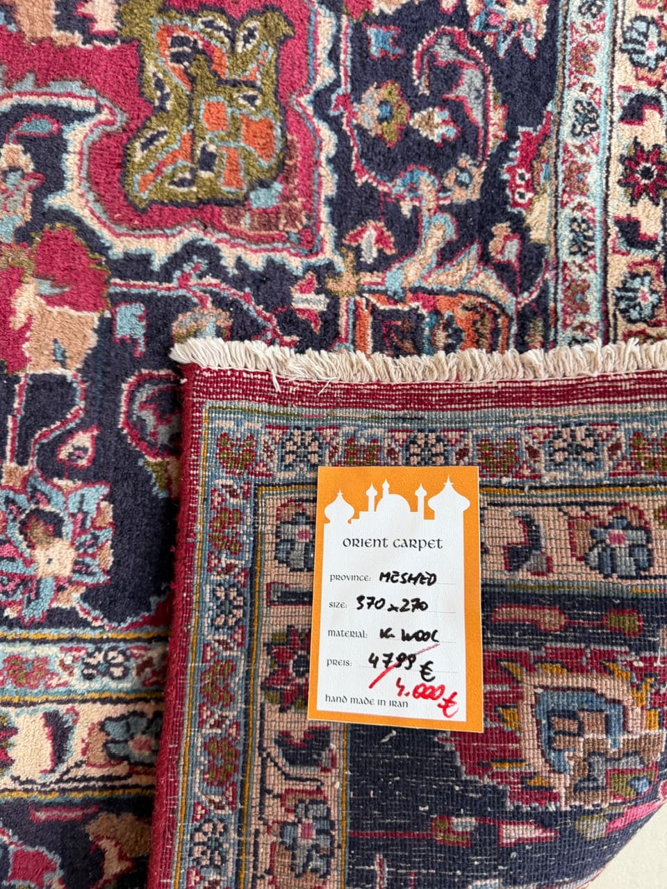 Dywan Mesched 370x270 cm, czerwony, wełna, Iran - 196717