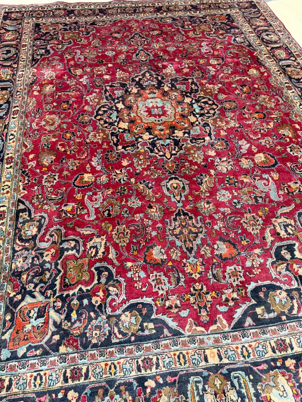 Dywan Mesched 370x270 cm, czerwony, wełna, Iran - 196728