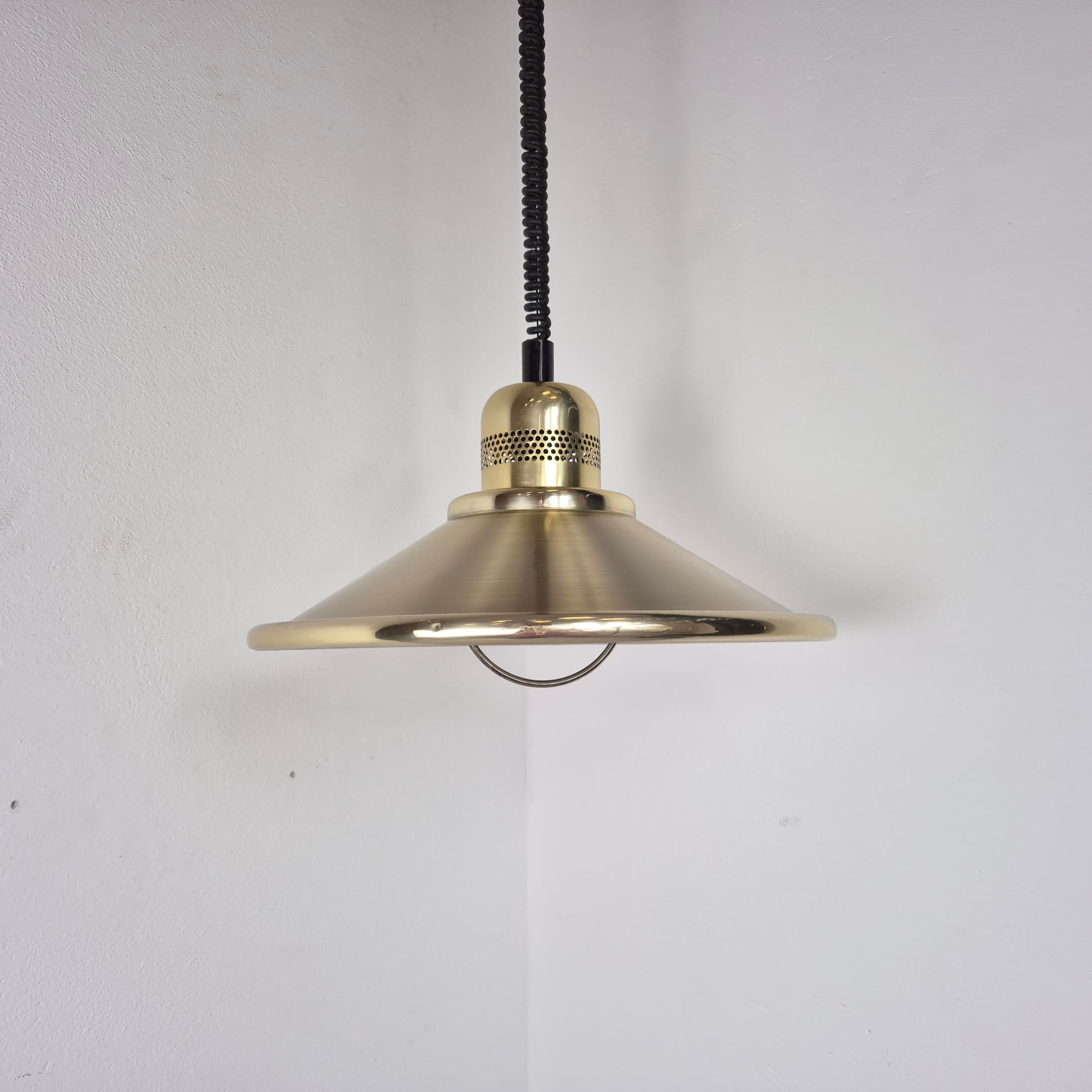 Pendant lamp, golden brass, Norway, 1960s. - 196777