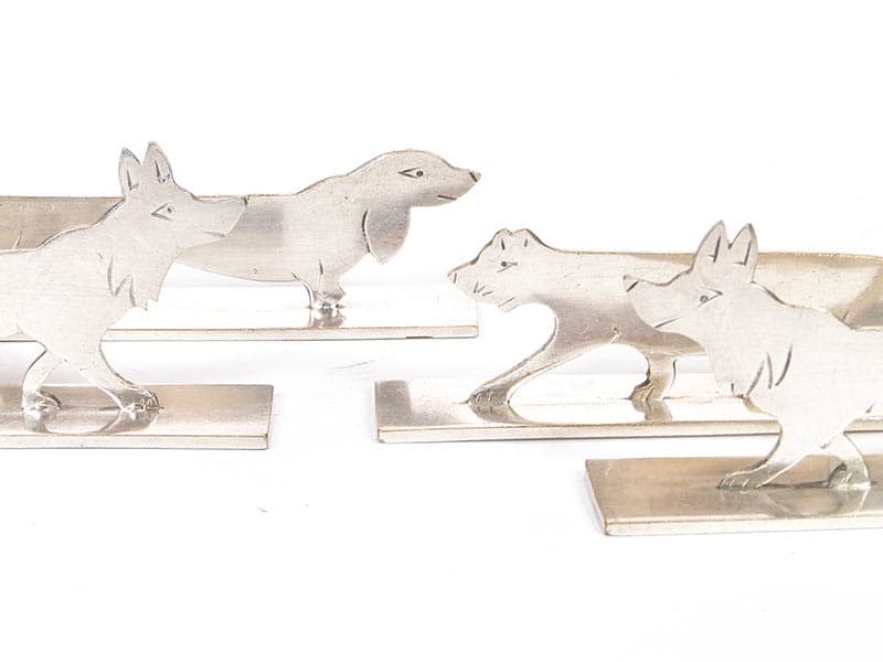 Set of figural knife rests Art Deco, silver brass, Western Europe, 1920s. - 196790