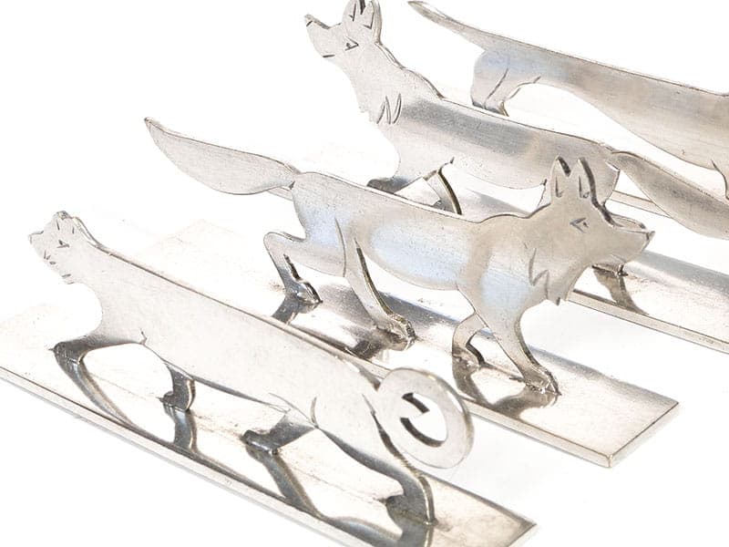 Set of figural knife rests Art Deco, silver brass, Western Europe, 1920s. - 196787