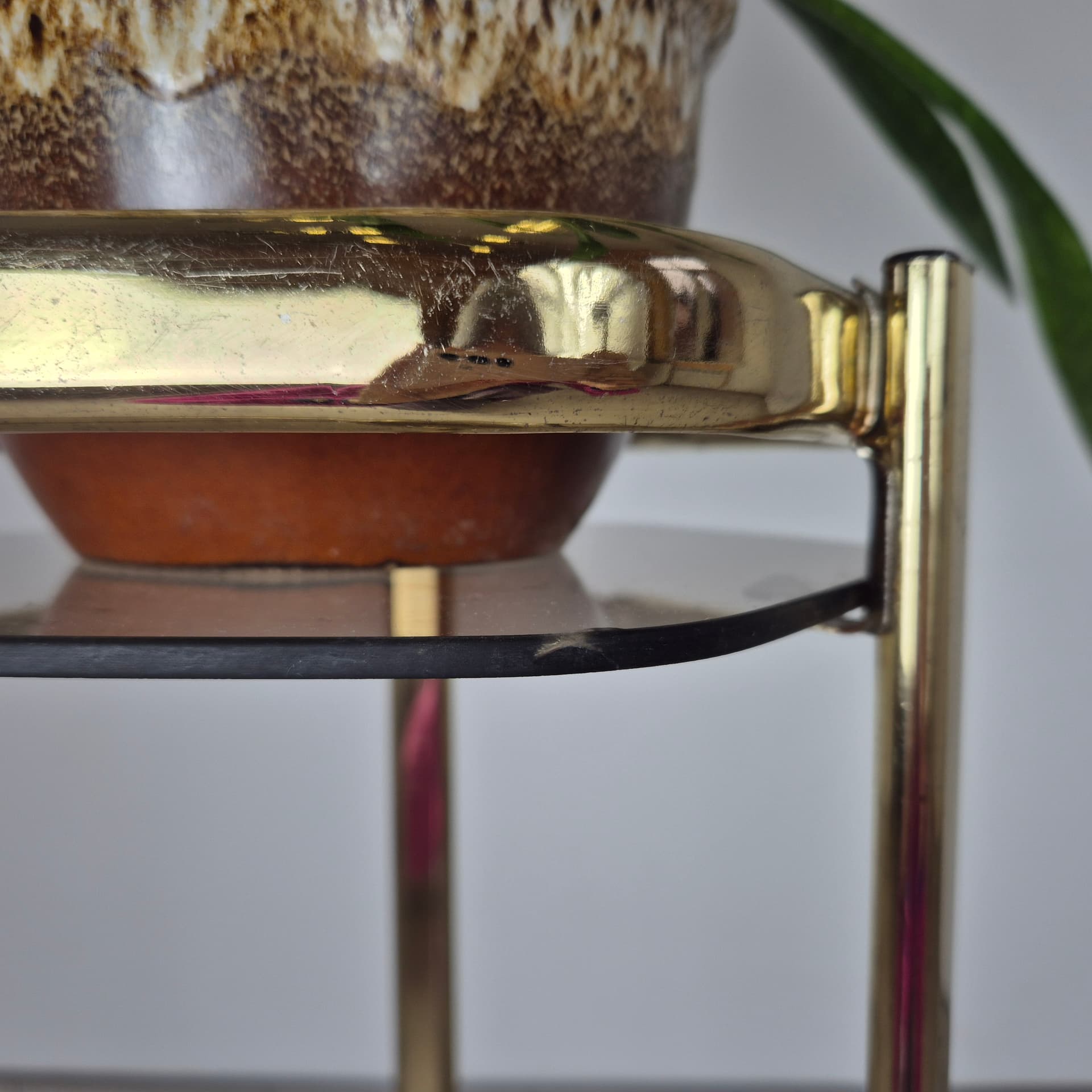 Plant Stand Hollywood Regency, golden brass, Germany, 1980s. - 196819