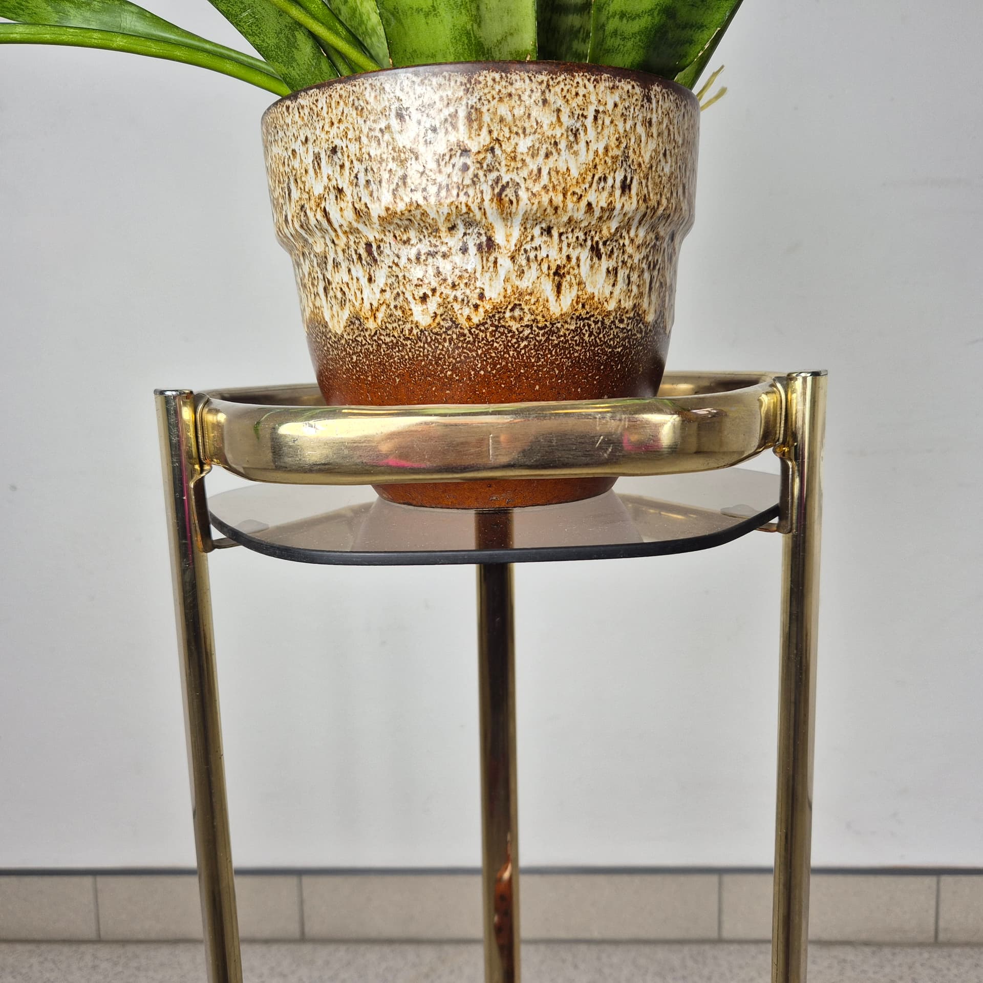 Plant Stand Hollywood Regency, golden brass, Germany, 1980s. - 196824