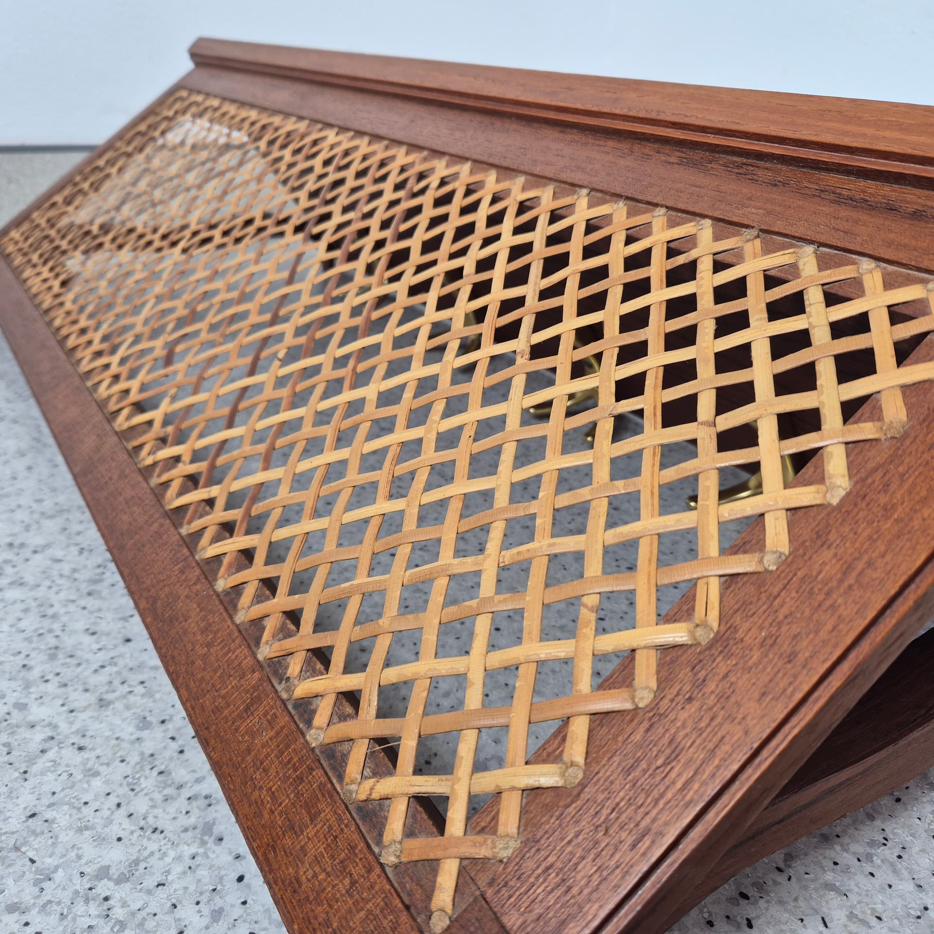 Wieszak ścienny z plecionką wiedeńską, drewno jasnobrązowy, Niemcy, lata 50. - 196836