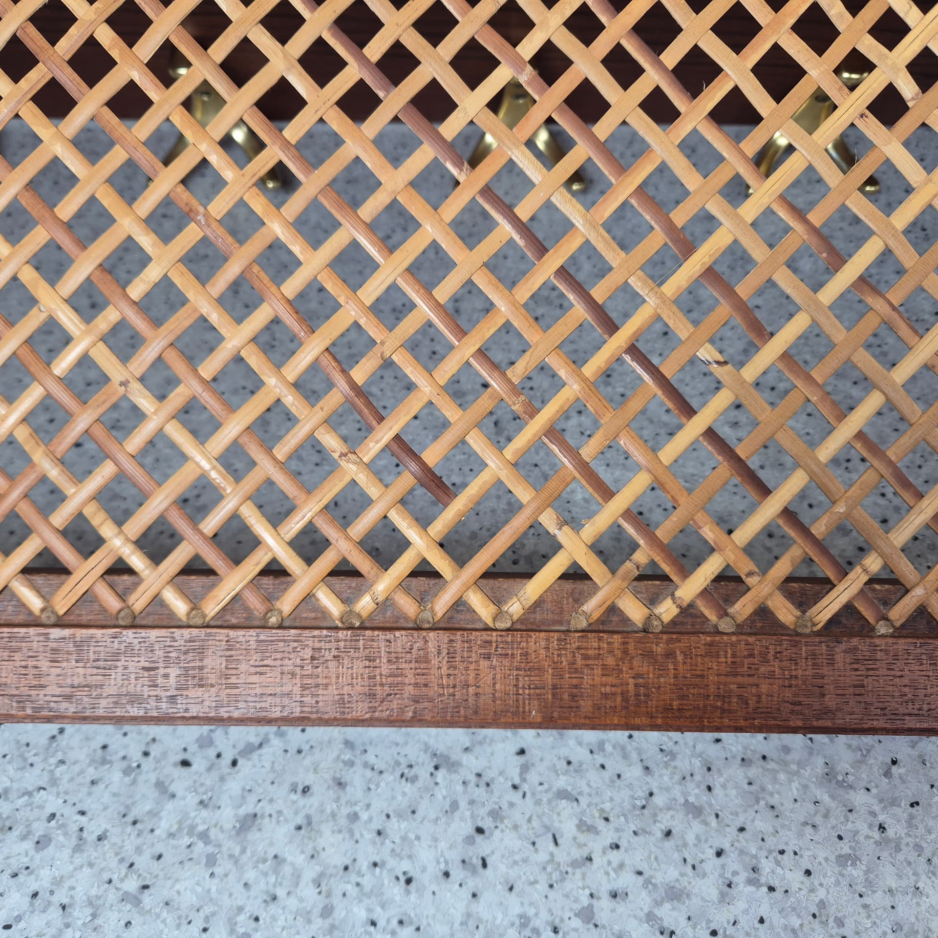 Wieszak ścienny z plecionką wiedeńską, drewno jasnobrązowy, Niemcy, lata 50. - 196837