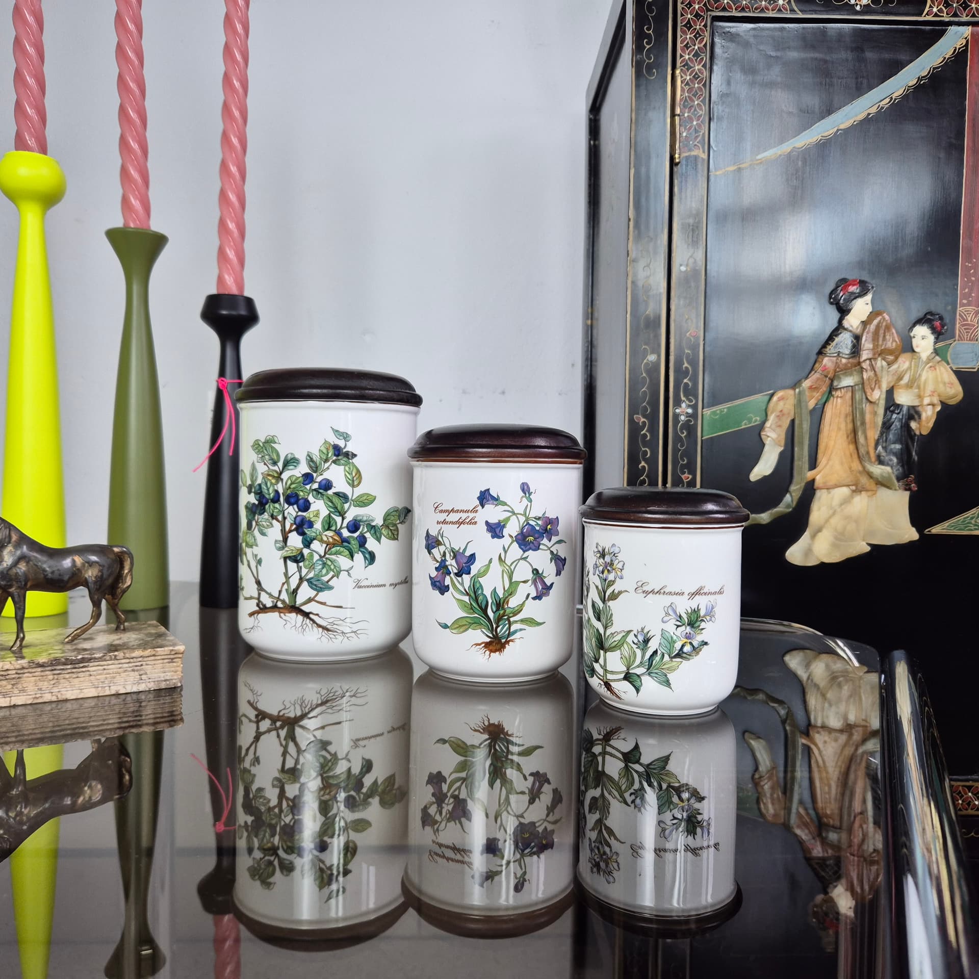 Set of canisters Botanica, ivory white ceramics, Villeroy & Boch, 1960s. - 196937