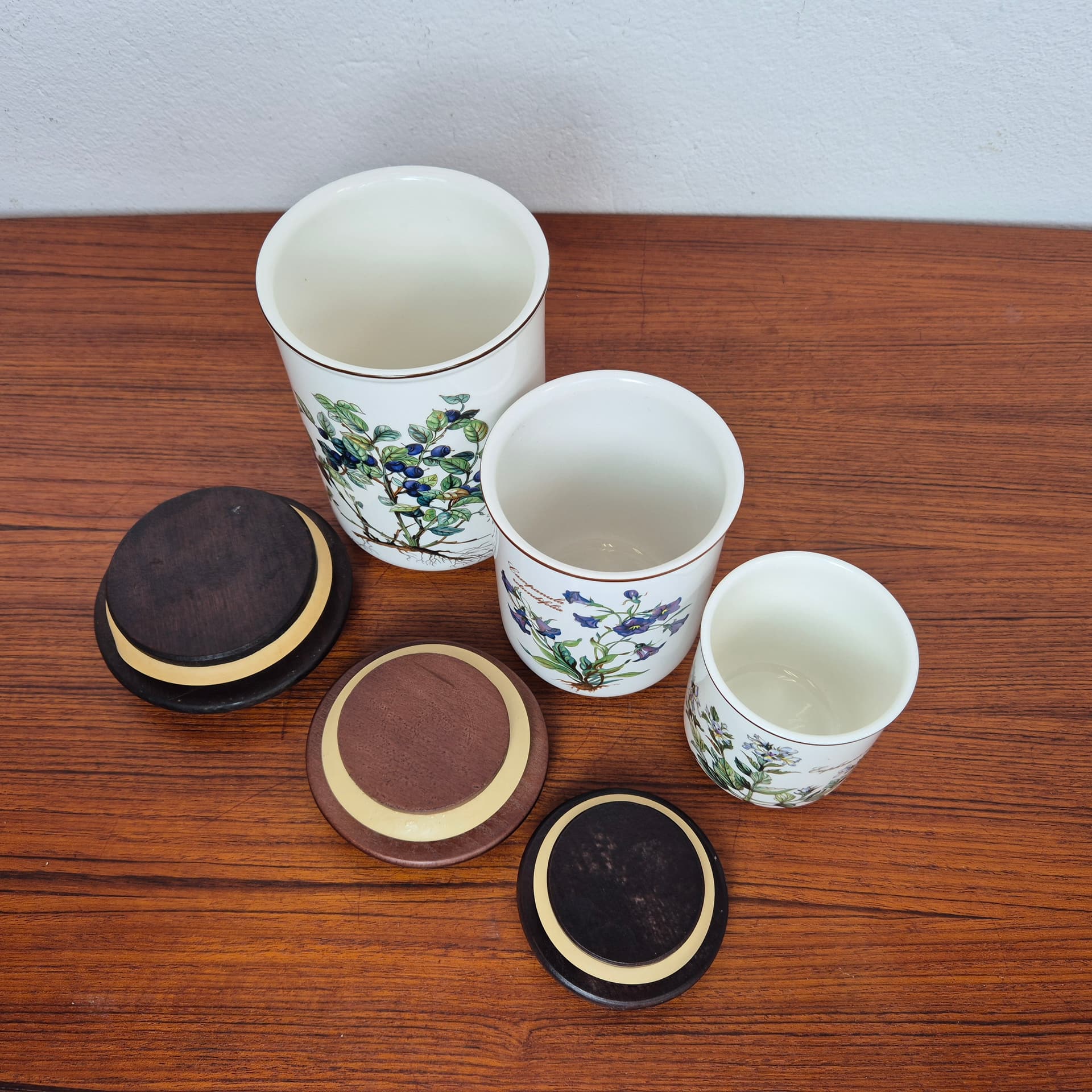 Set of canisters Botanica, ivory white ceramics, Villeroy & Boch, 1960s. - 196934