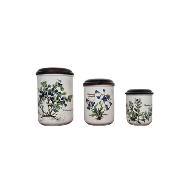 Set of canisters Botanica, ivory white ceramics, Villeroy & Boch, 1960s. - DIMENSION