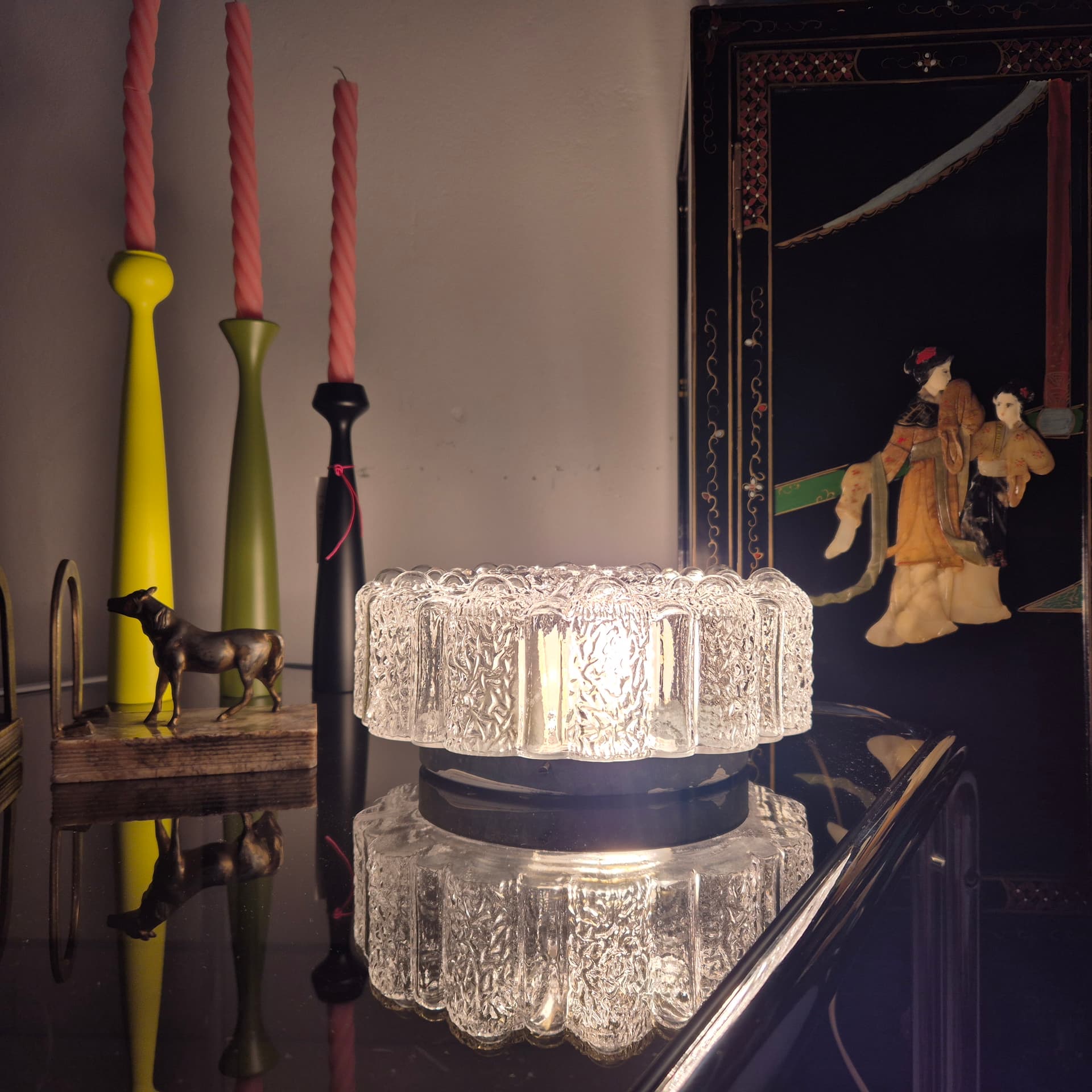 Kinkiet bubble, szkło transparent, Niemcy, lata 70. - 196943