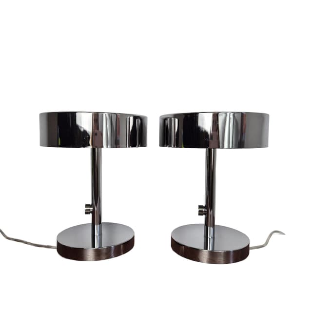 Lampa stołowa Stockholm, metal chromowany srebrny, proj. Ola Wihlborg, Ikea, lata 20. - WYMIARY