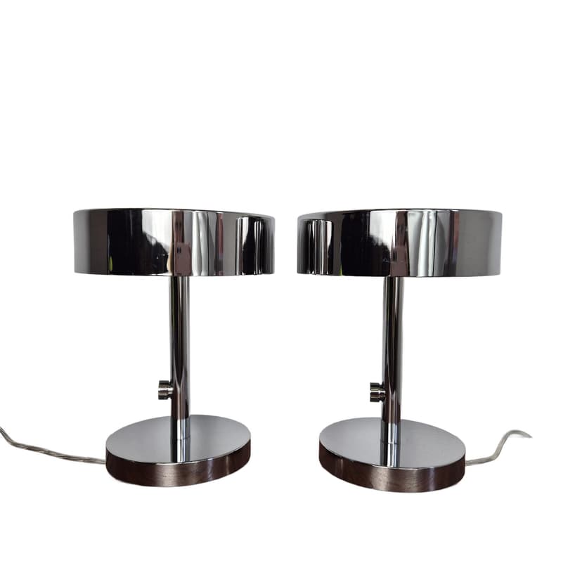 Lampa stołowa Stockholm, metal chromowany srebrny, proj. Ola Wihlborg, Ikea, lata 20.