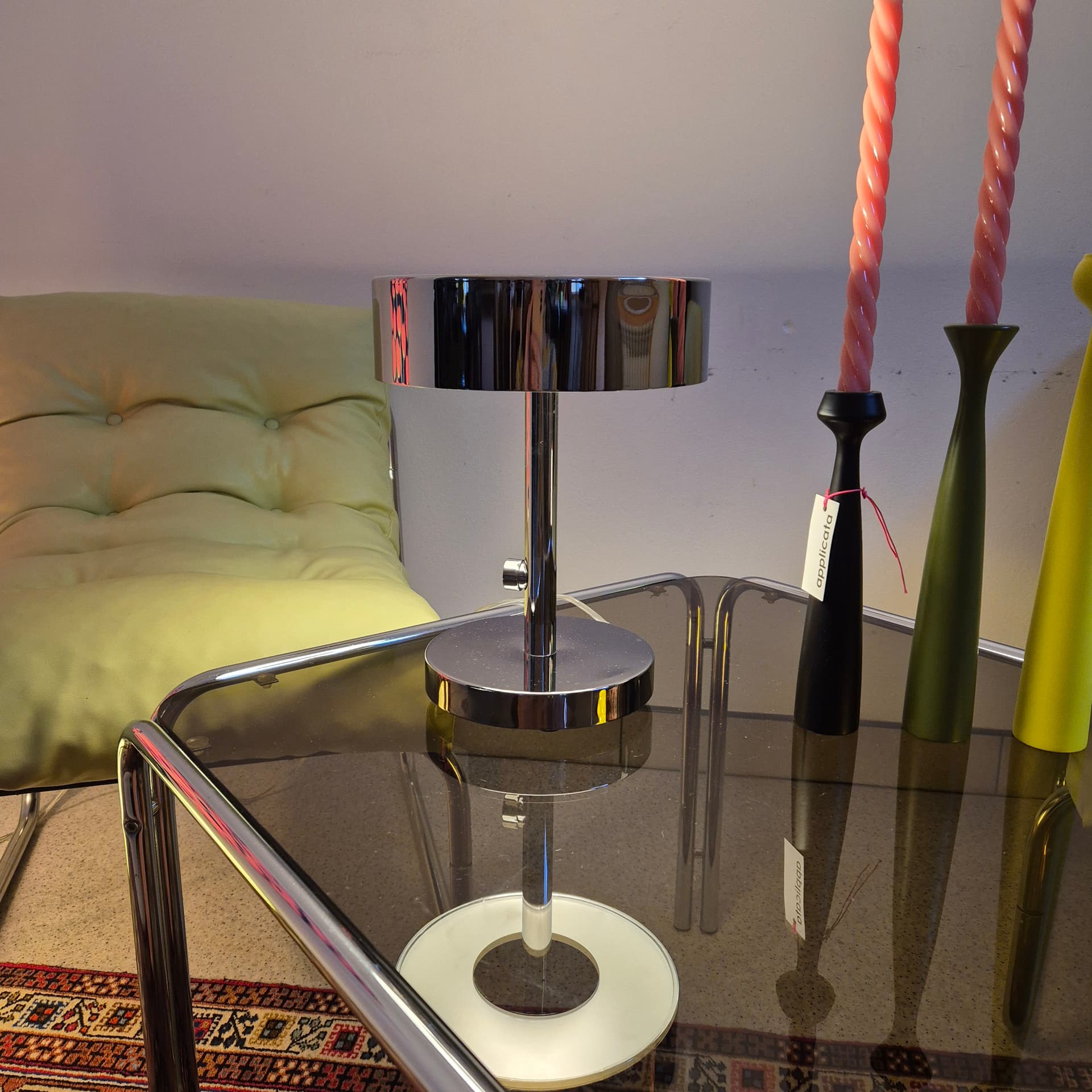 Lampa stołowa Stockholm, metal chromowany srebrny, proj. Ola Wihlborg, Ikea, lata 20. - 196953