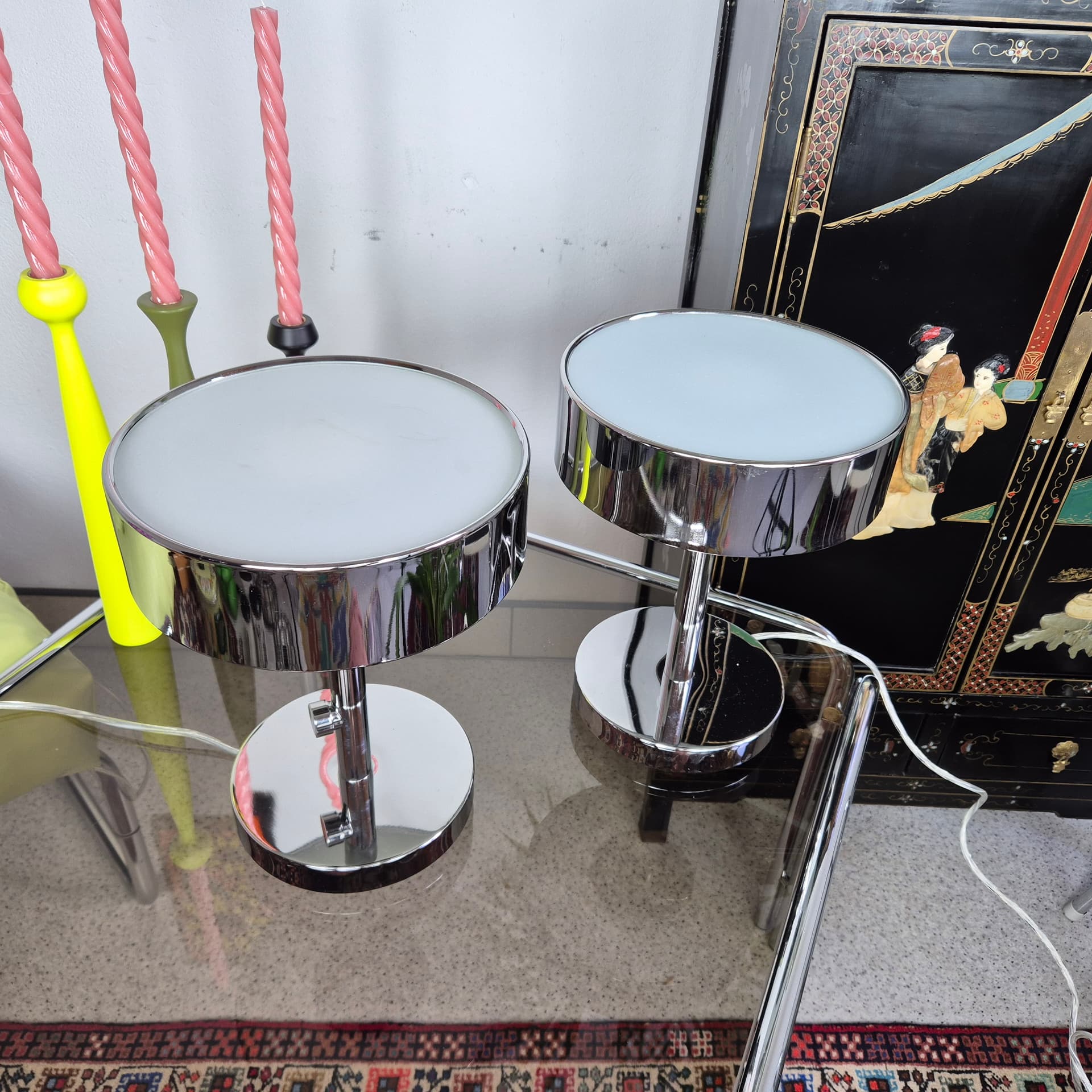 Lampa stołowa Stockholm, metal chromowany srebrny, proj. Ola Wihlborg, Ikea, lata 20. - 196958