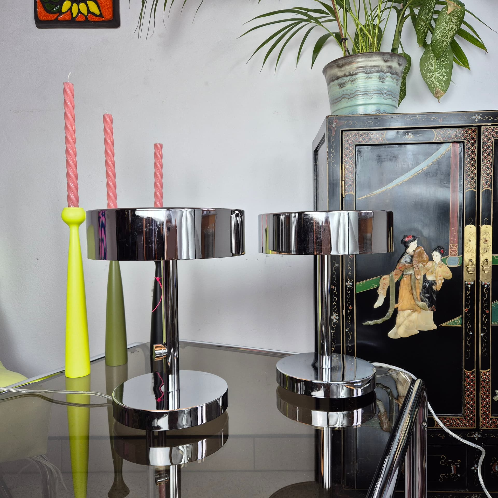 Lampa stołowa Stockholm, metal chromowany srebrny, proj. Ola Wihlborg, Ikea, lata 20. - 196956