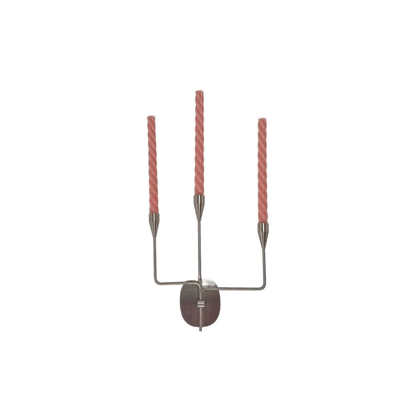 Świecznik ścienny Orion, stal nierdzewna srebrny, proj. P. Hein, Dania, XXI w.