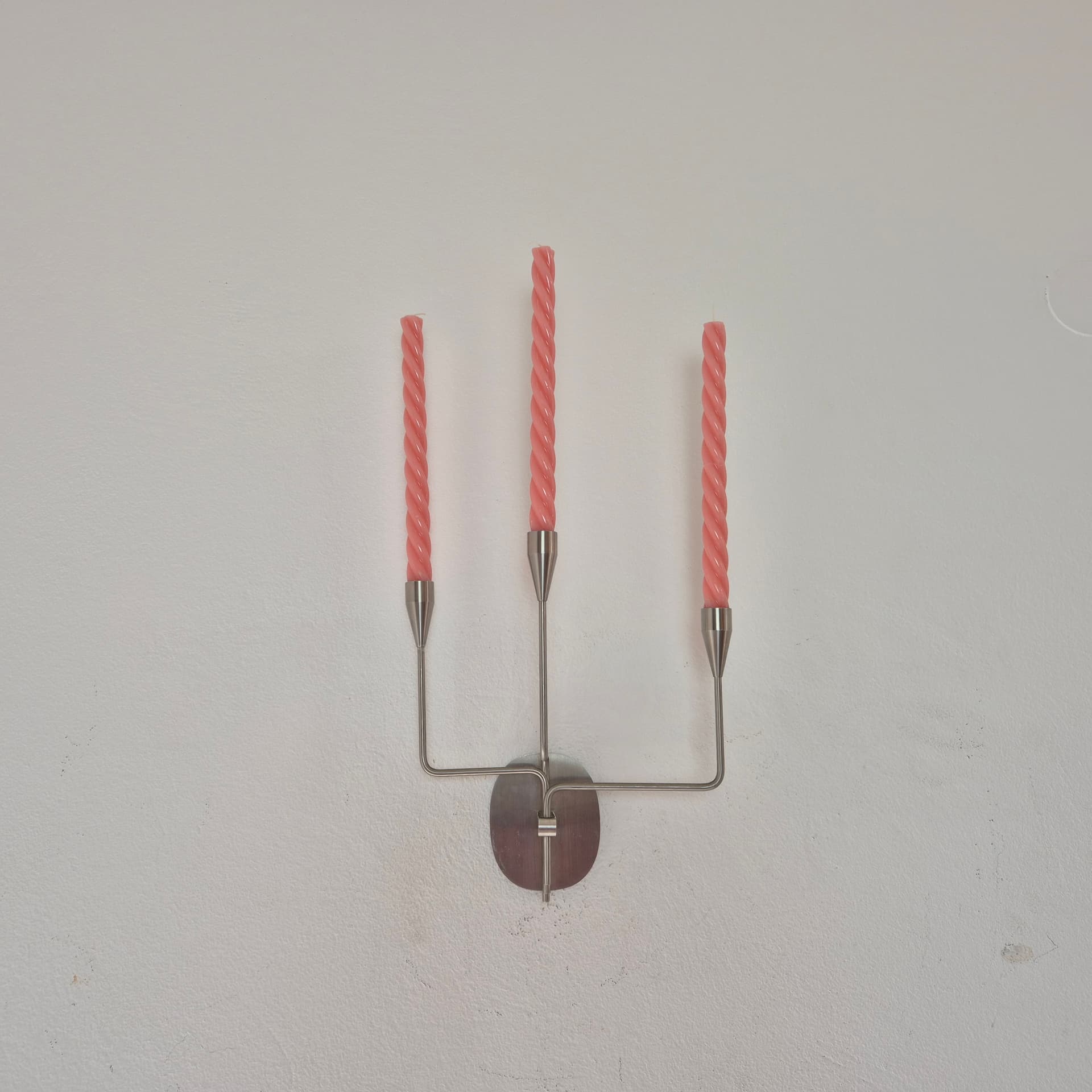 Świecznik ścienny Orion, stal nierdzewna srebrny, proj. P. Hein, Dania, XXI w. - 196959