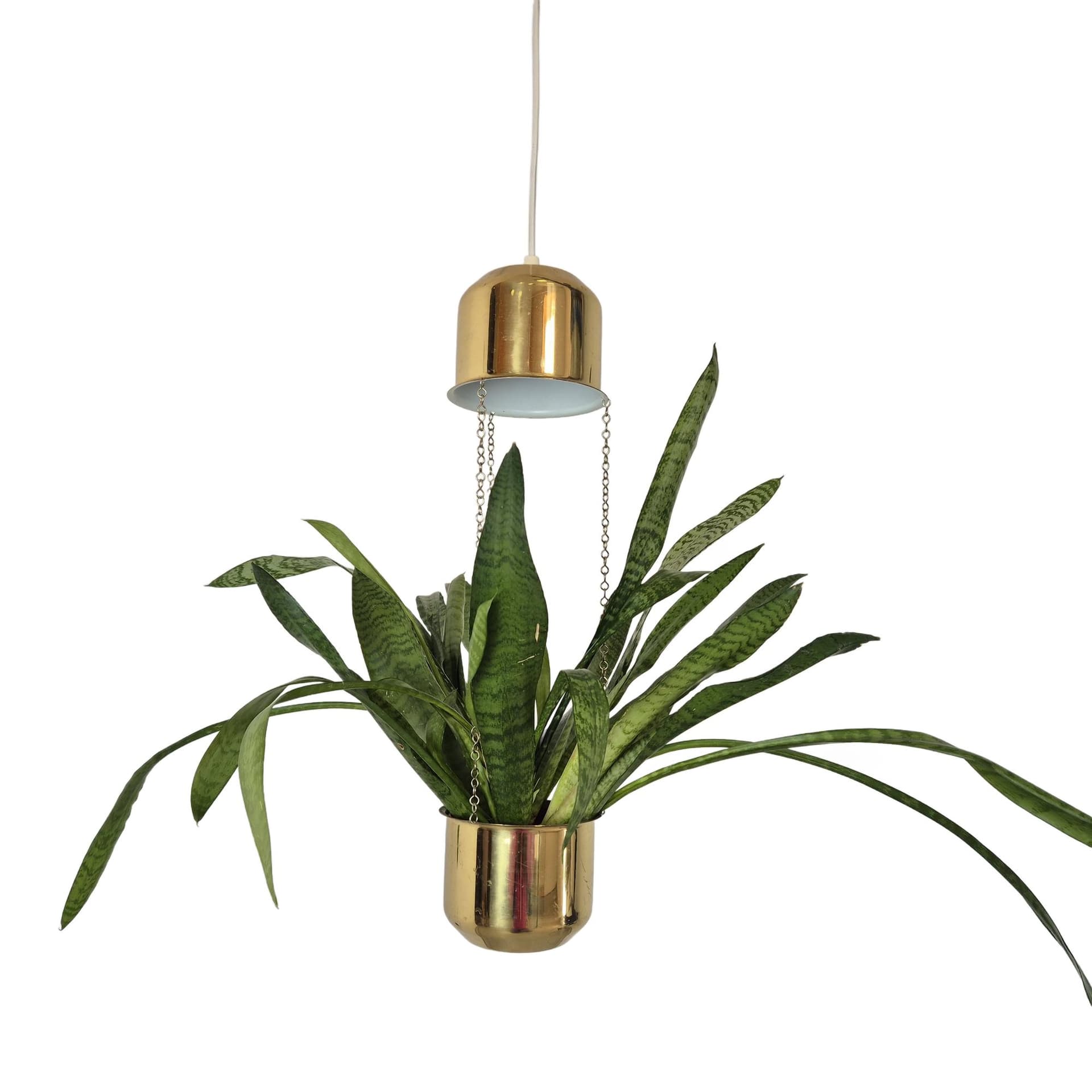 Pendant lamp, golden brass, Denmark, 1970s.