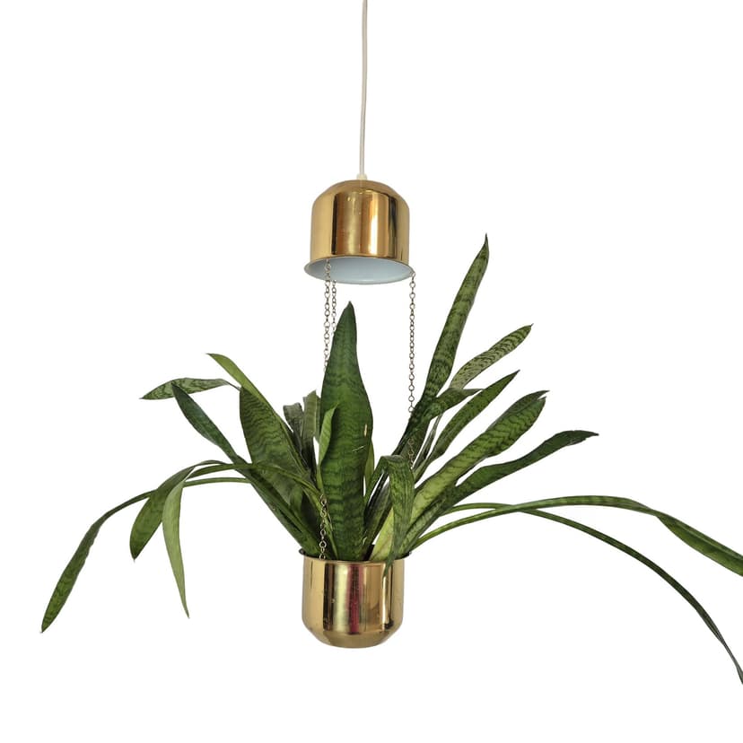 Pendant lamp, golden brass, Denmark, 1970s.