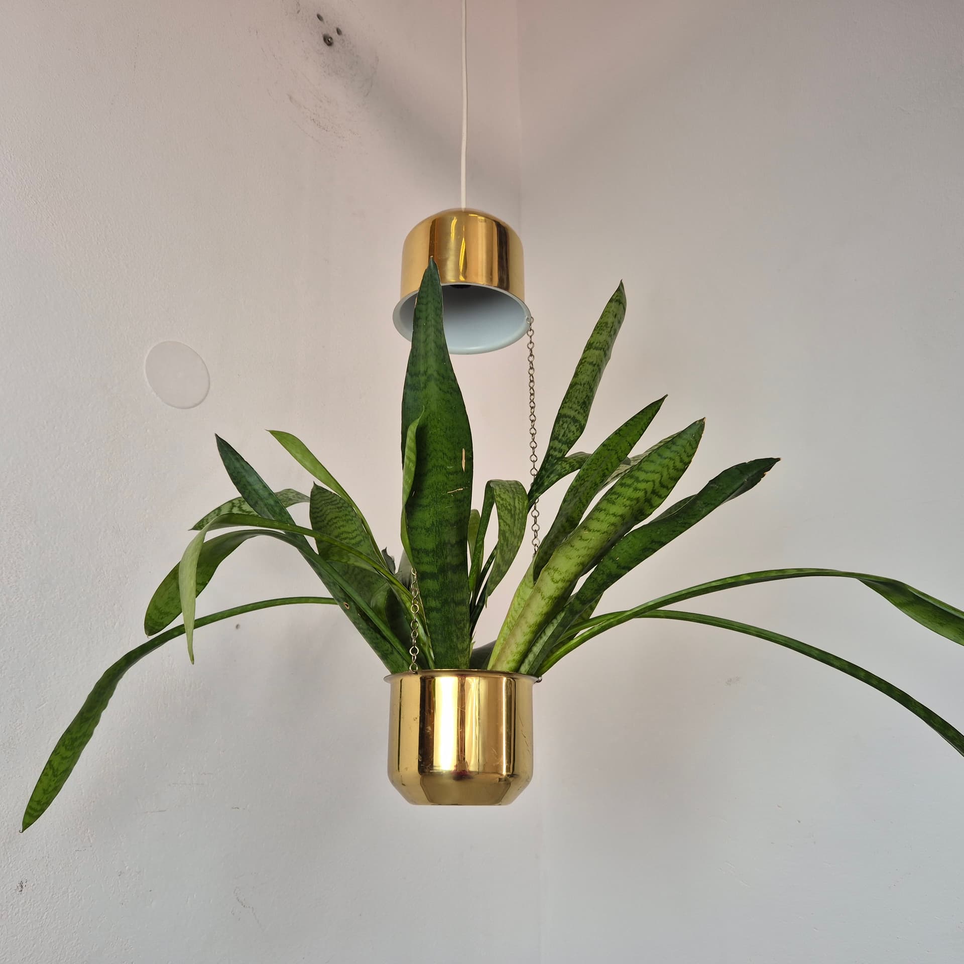 Pendant lamp, golden brass, Denmark, 1970s. - 196974