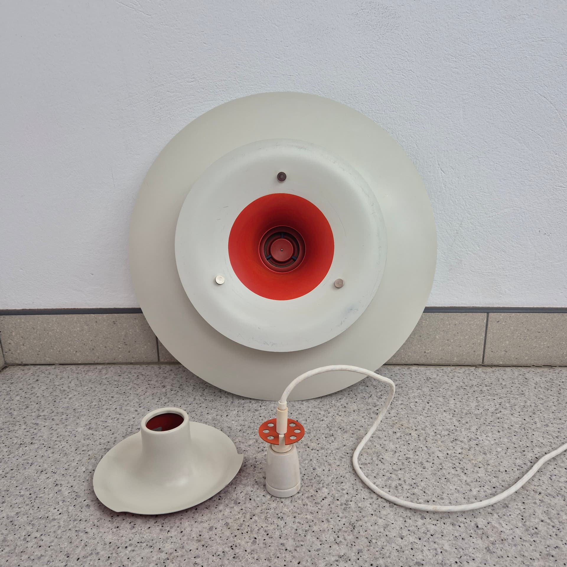 Pendant lamp PH 5, grey metal, by P. Henningsen, Louis Poulsen, Denmark, 1980s. - 196984