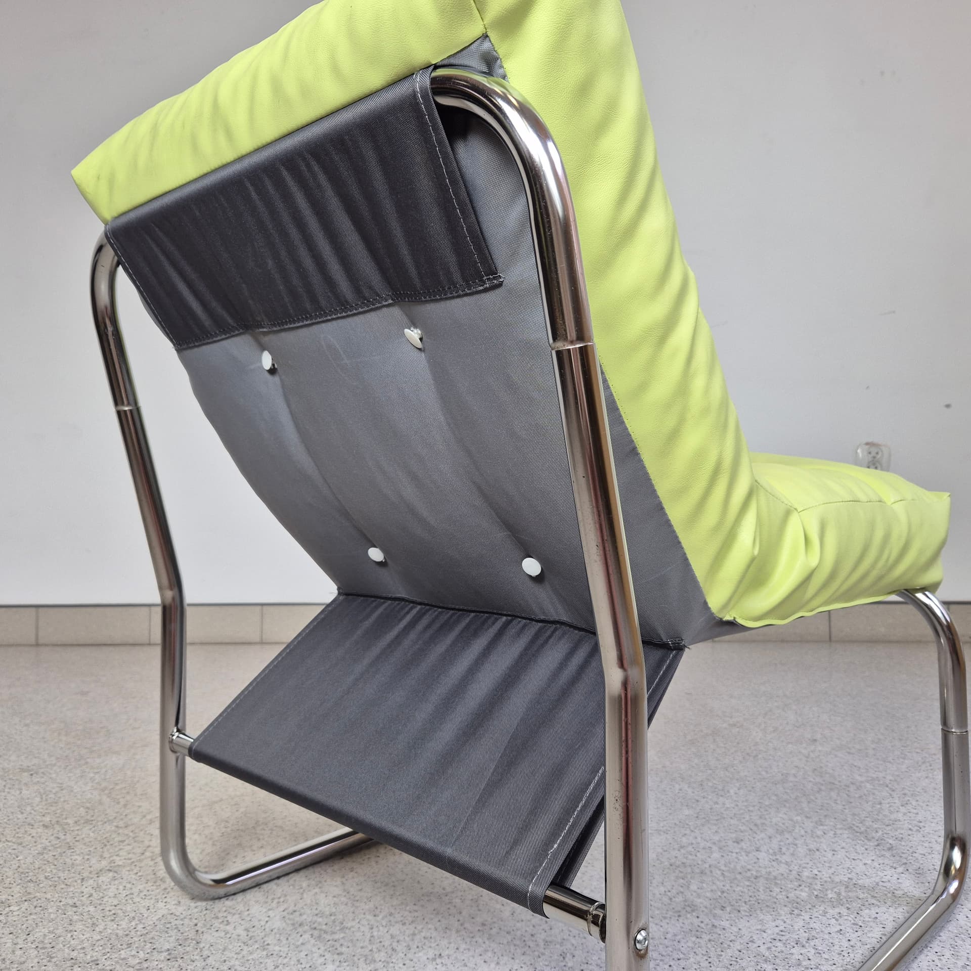 Armchair Pixi, green, fabric chrome, by G. Lundgren, Ikea, Sweden, 1970s. - 197026