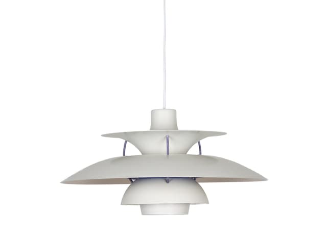 Pendant Lamp PH 5, white metal, by P. Henningsen, Louis Poulsen, Denmark, 1980s. - DIMENSION