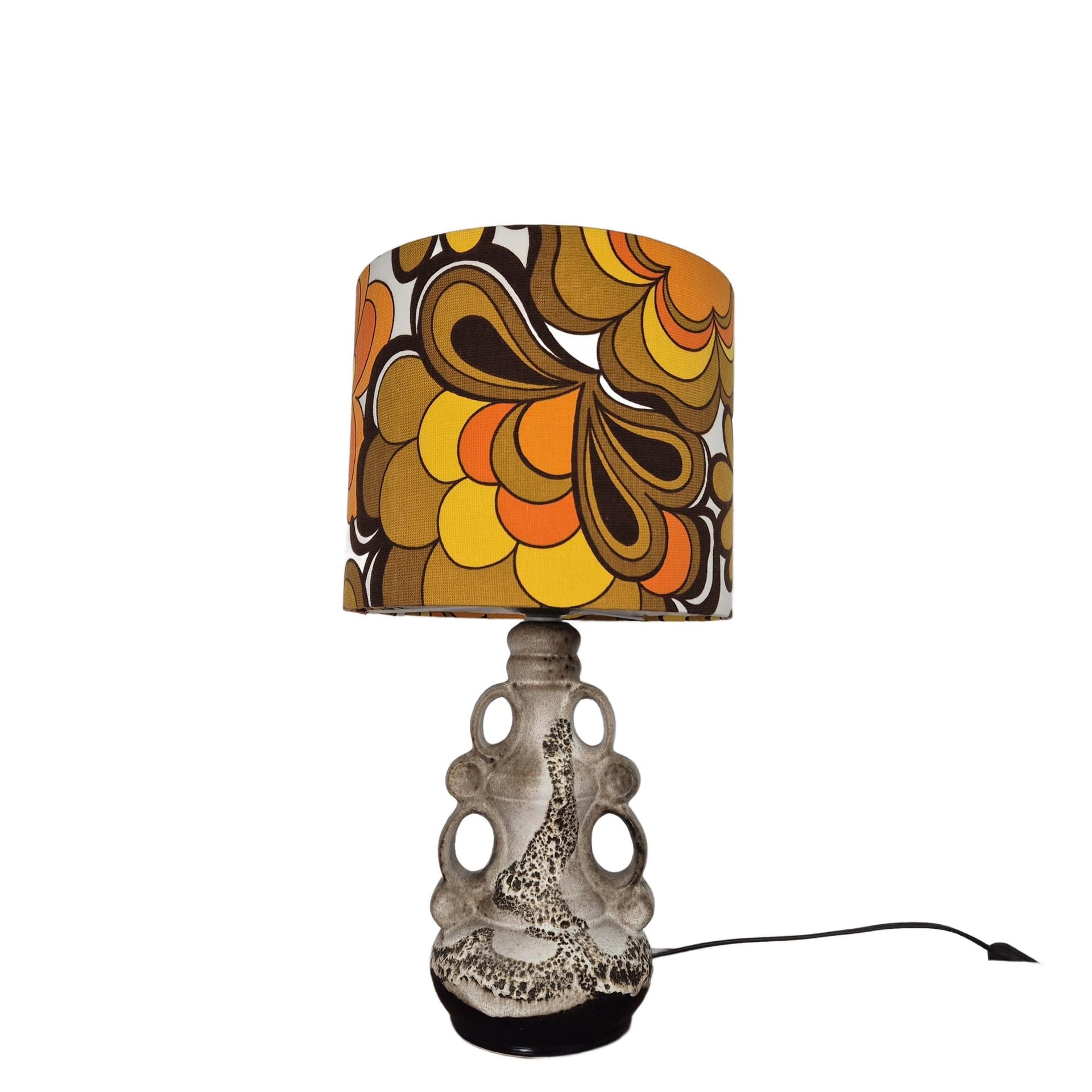 Lampa stołowa, beżowa ceramika, Steinbach, Niemcy, lata 60.