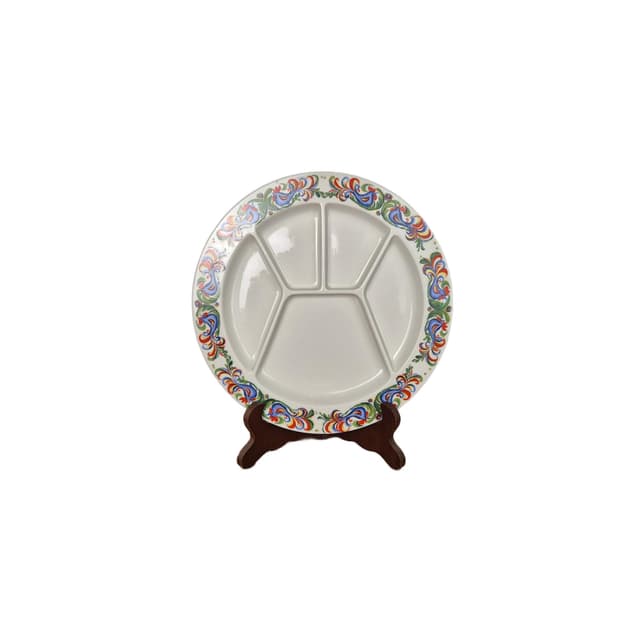 Fondue plate, ivory porcelain, Villeroy & Boch, Germany, 1970s. - DIMENSION