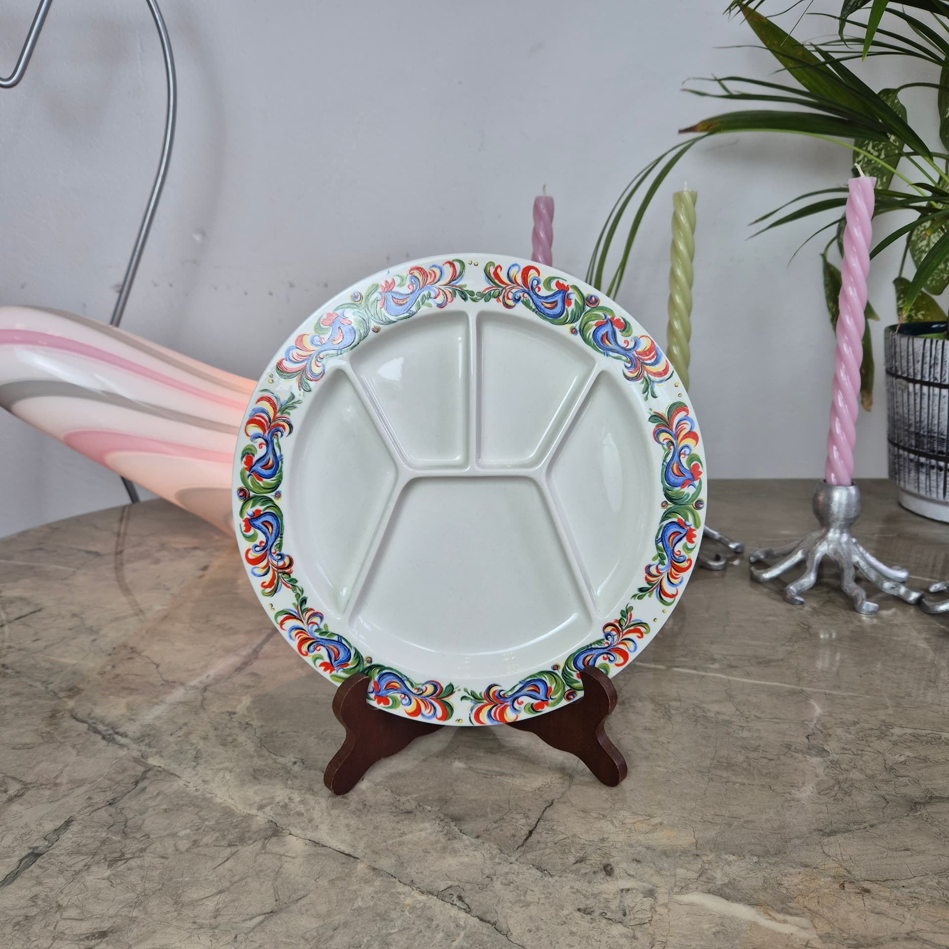 Fondue plate, ivory porcelain, Villeroy & Boch, Germany, 1970s. - 197158