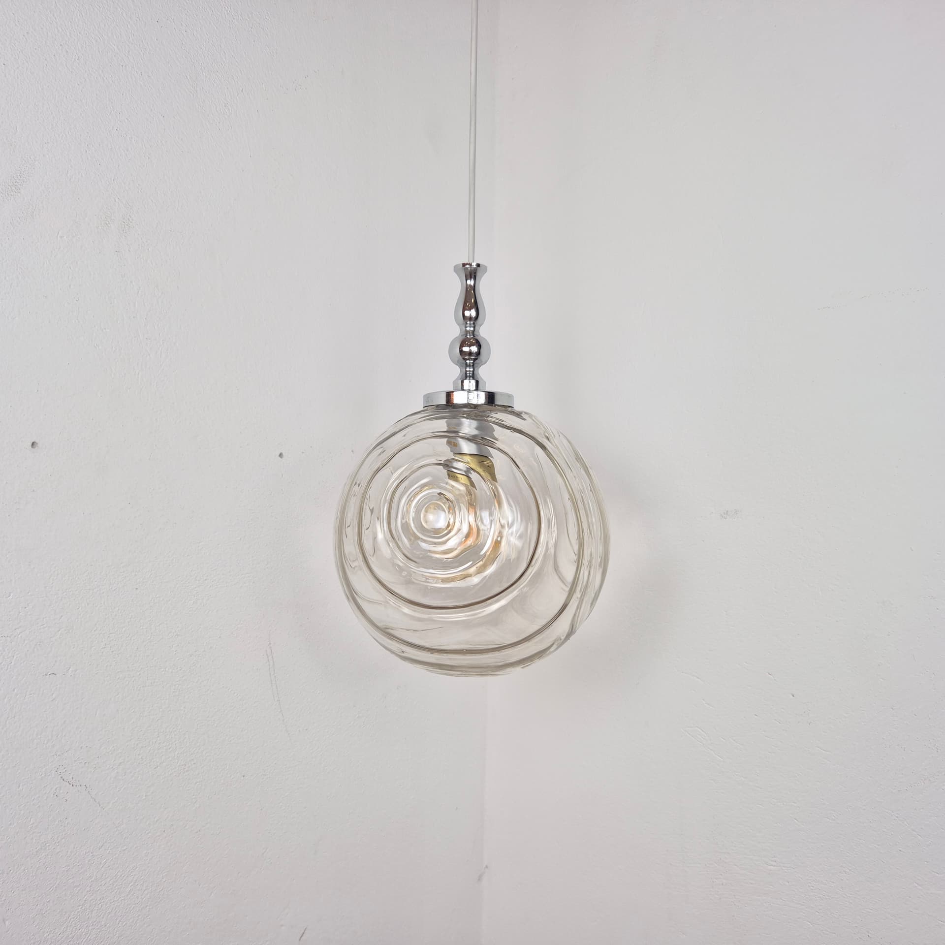 Pendant lamp, transparent, glass, Germany, 1960s. - 197162