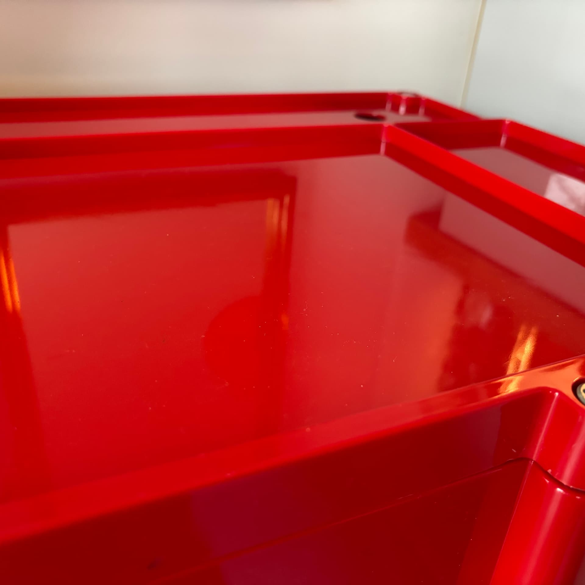 Organizer biurowy, czerwony, plastik, proj. J. Colombo, Włochy, lata 70. - 197205