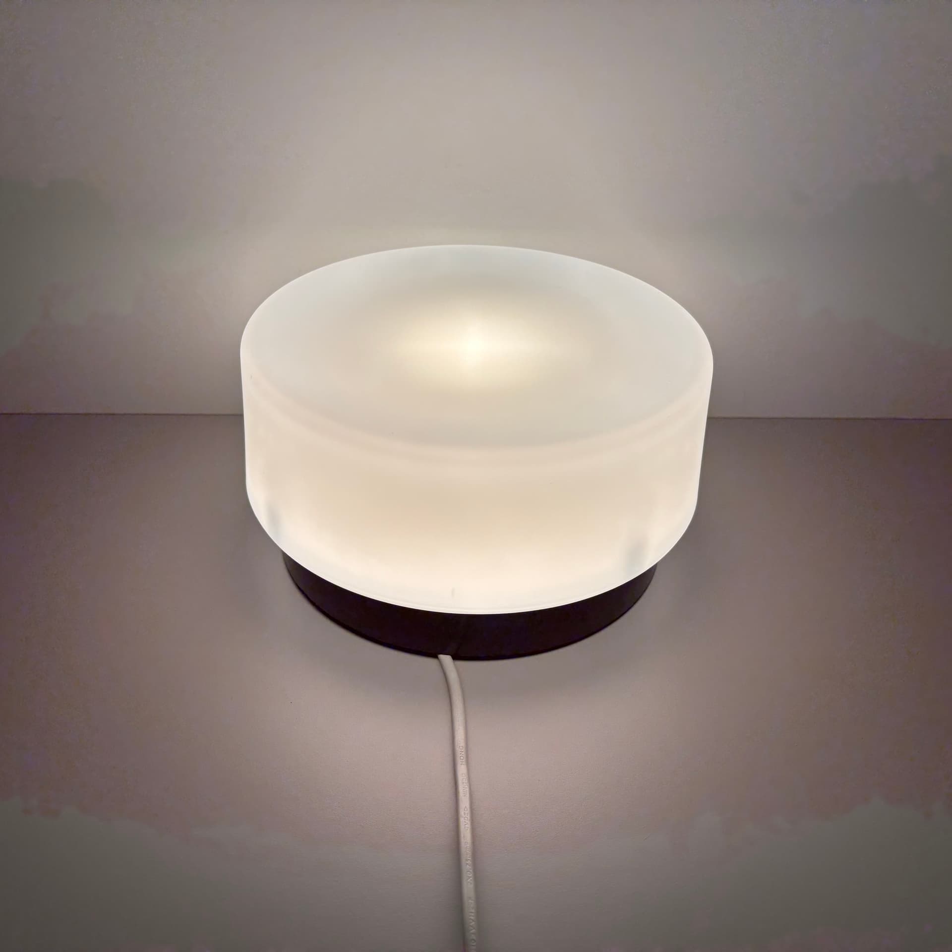 Ceiling Light Bauhaus, white opal glass, black bakelite, Germany, 1970s. - 197213