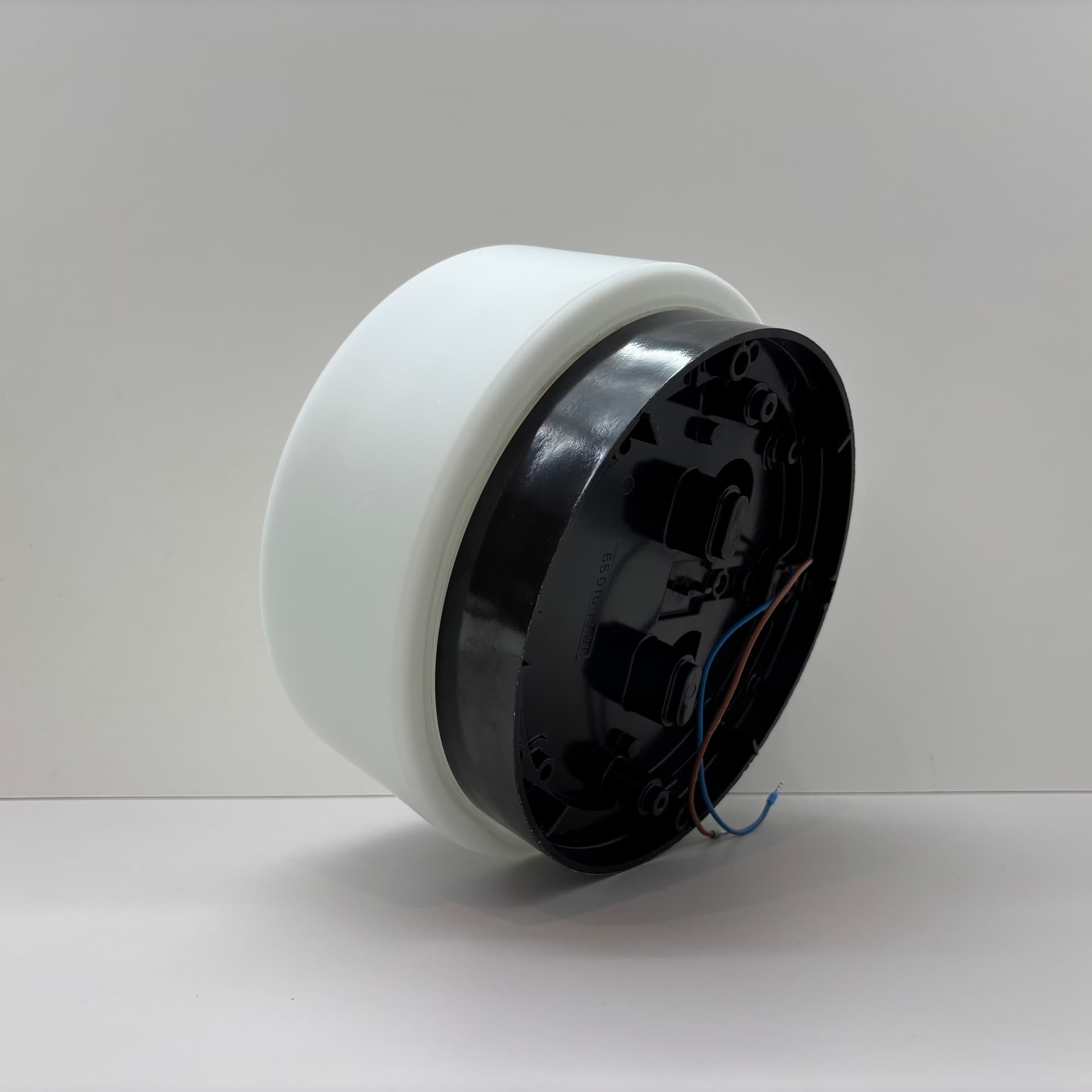 Ceiling Light Bauhaus, white opal glass, black bakelite, Germany, 1970s. - 197215