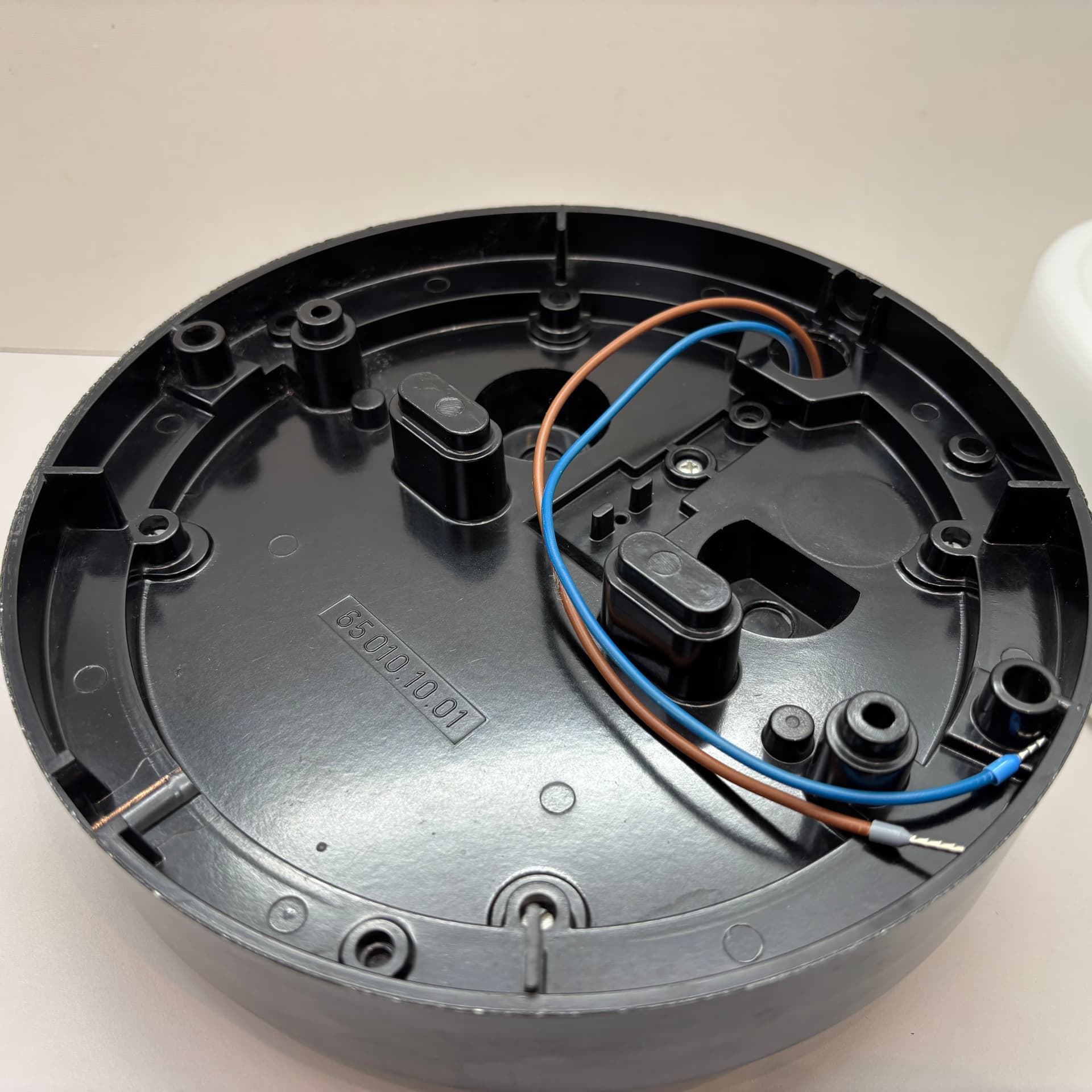 Ceiling Light Bauhaus, white opal glass, black bakelite, Germany, 1970s. - 197225