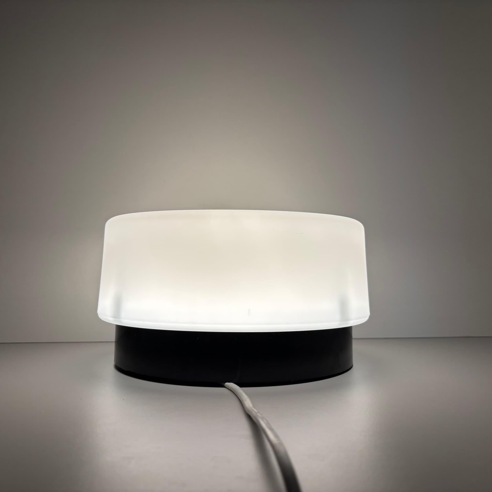 Ceiling Light Bauhaus, white opal glass, black bakelite, Germany, 1970s. - 197212