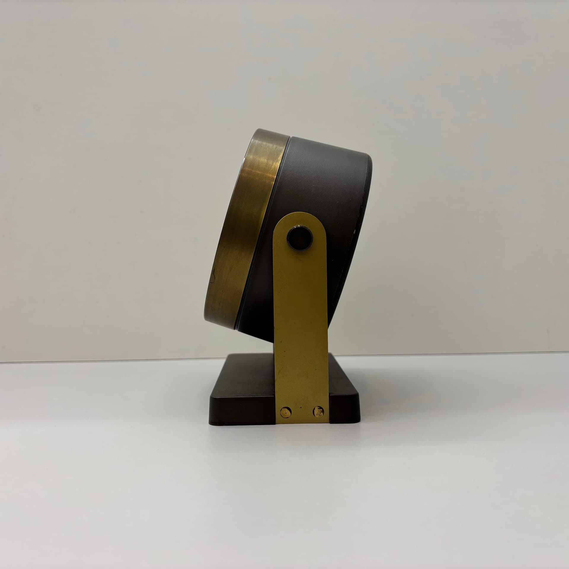 Zegar Weimar Quartz, brązowy ciemny, szkło, mosiądz, tworzywo sztuczne, Niemcy, lata 70. - 197297