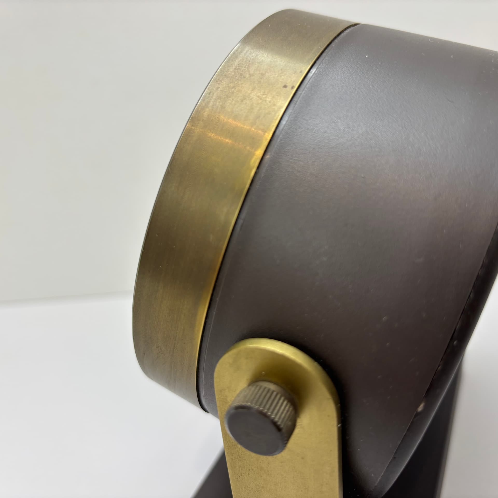 Zegar Weimar Quartz, brązowy ciemny, szkło, mosiądz, tworzywo sztuczne, Niemcy, lata 70. - 197295