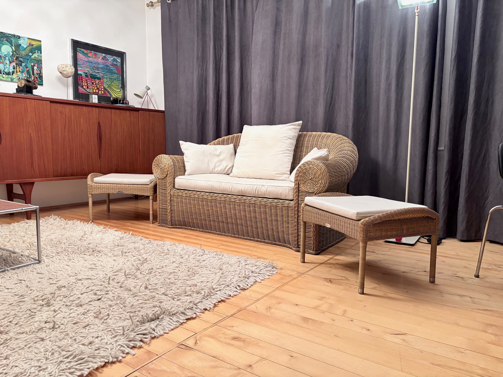 Zestaw wypoczynkowy, beżowy, proj. R. Frinier, Dedon, Niemcy, lata 90. - 197318