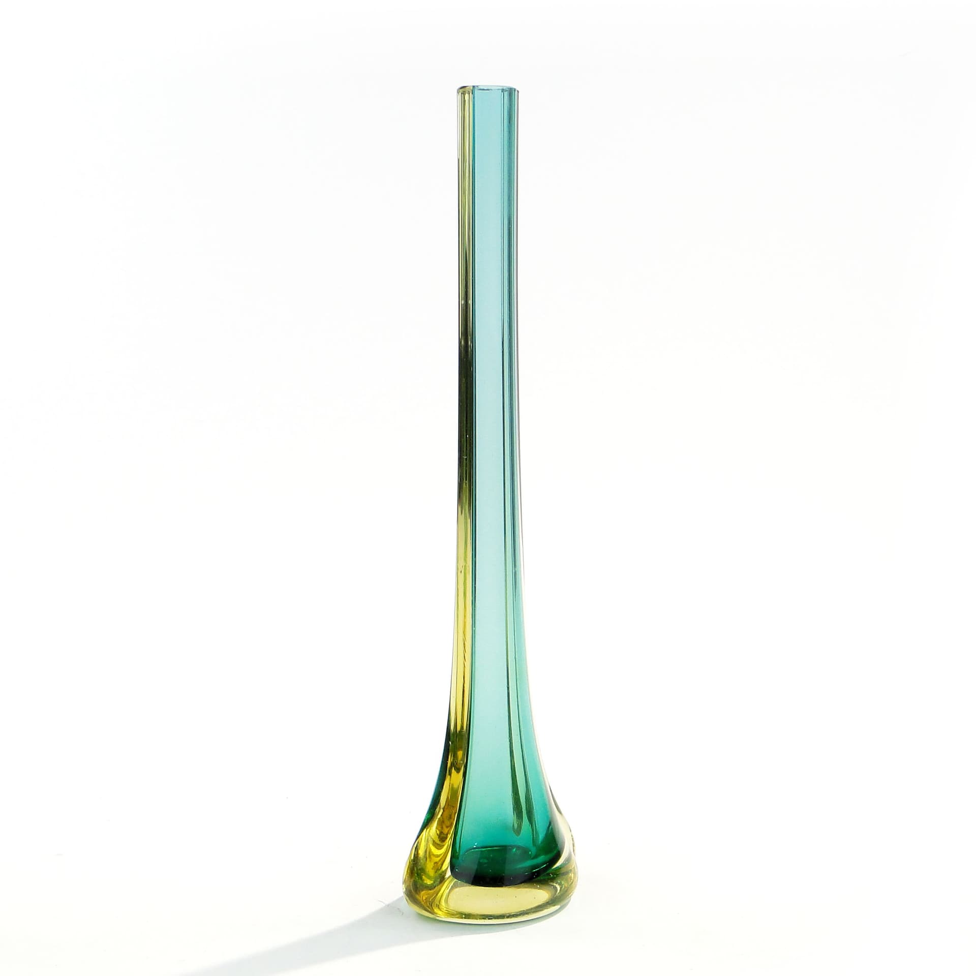 Wazon Murano, szkło turkusowe, Włochy, lata 50. - 1371