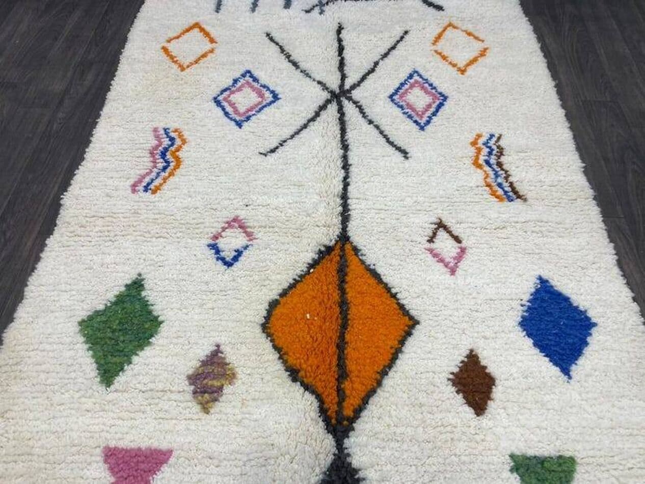 Ręcznie tkany dywan 250x150 cm, wełna, multikolor, Maroko - 197385