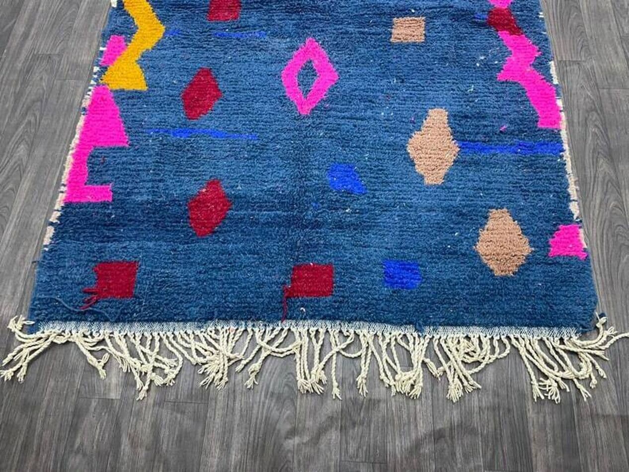 Dywan berberyjski, 250x150 cm, multikolor, wełna, Maroko - 197377