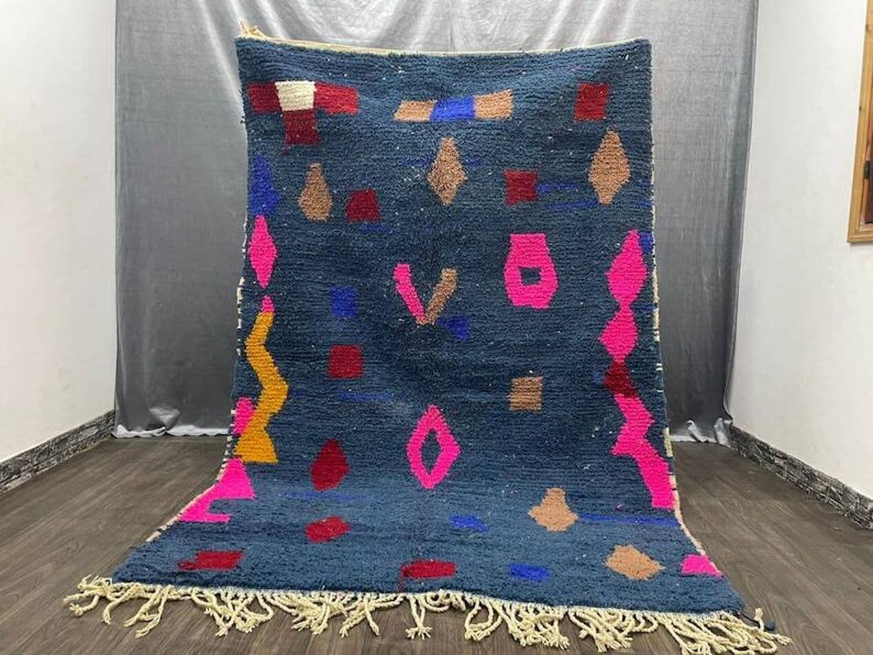 Dywan berberyjski, 250x150 cm, multikolor, wełna, Maroko - 197382