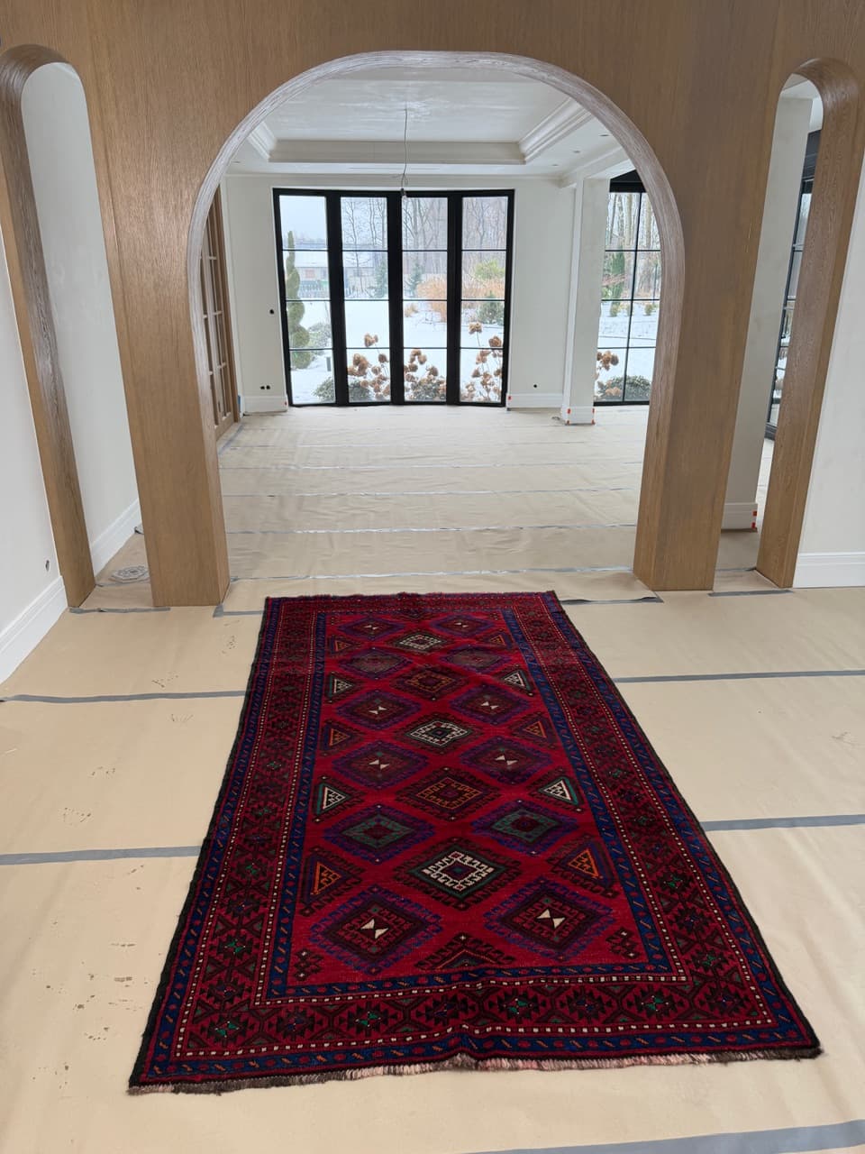 Dywan perski Beludż 290x165 cm, czerwony, wełna, Iran - 197444