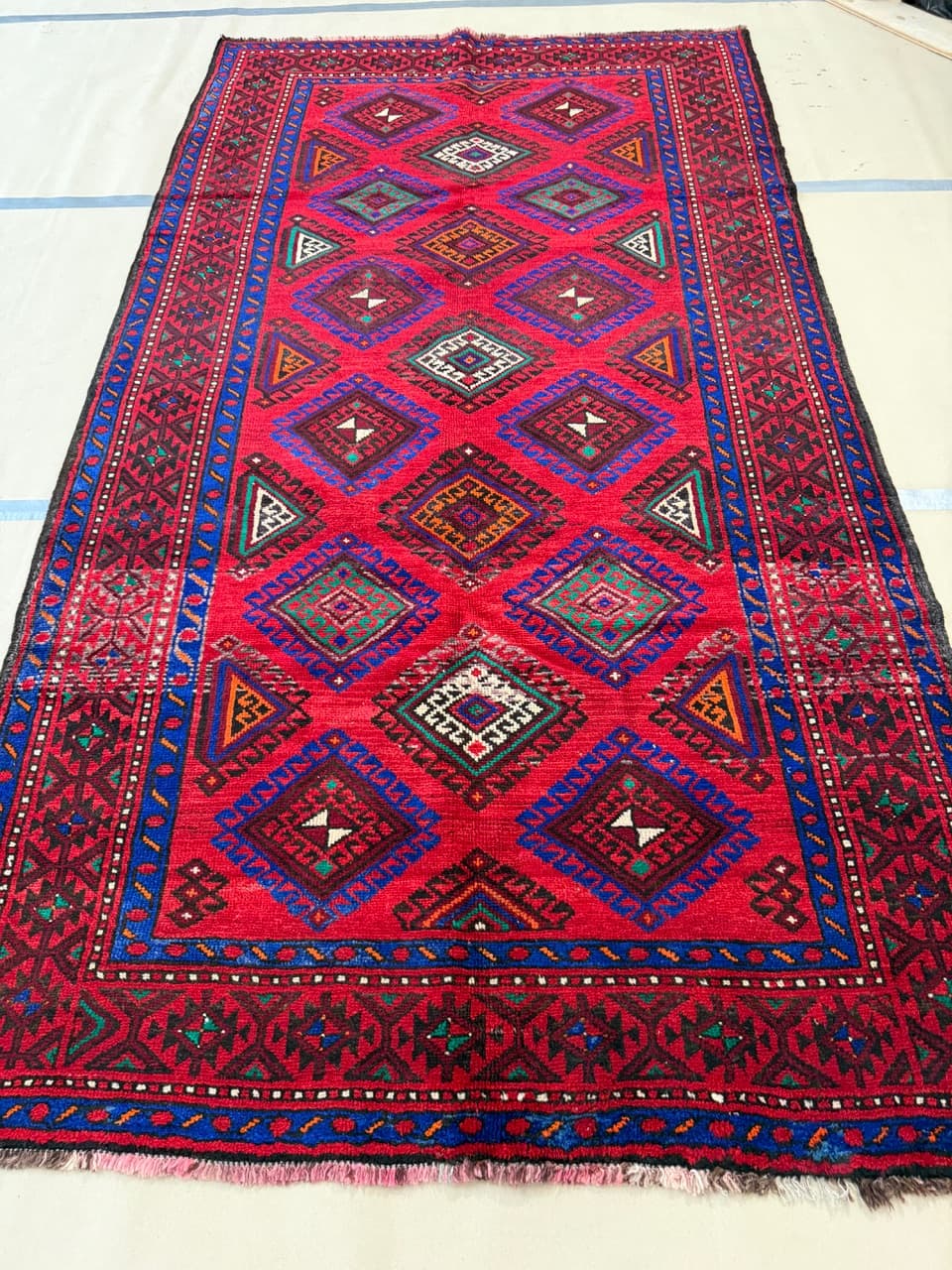 Dywan perski Beludż 290x165 cm, czerwony, wełna, Iran - 197446