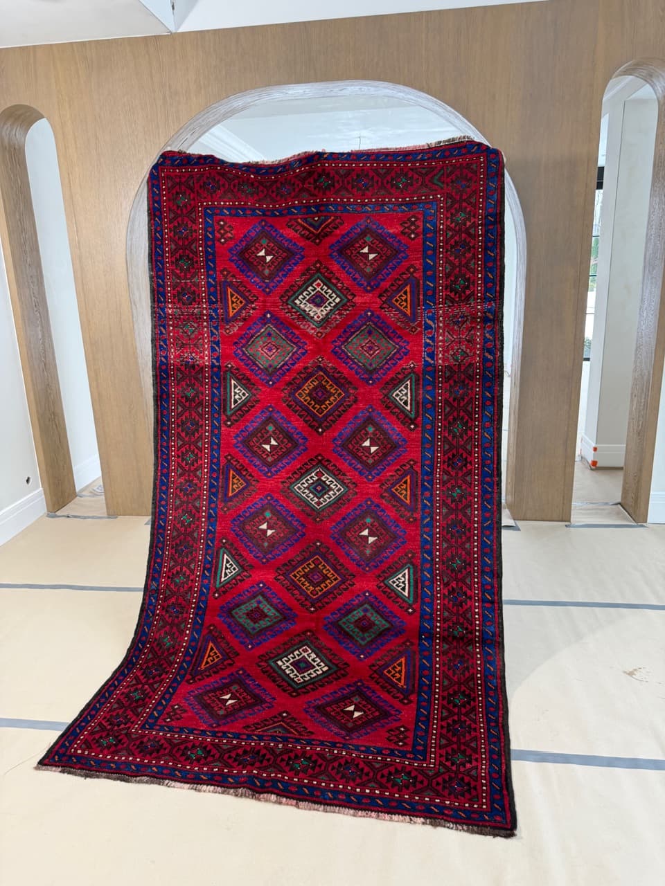 Dywan perski Beludż 290x165 cm, czerwony, wełna, Iran - 197443