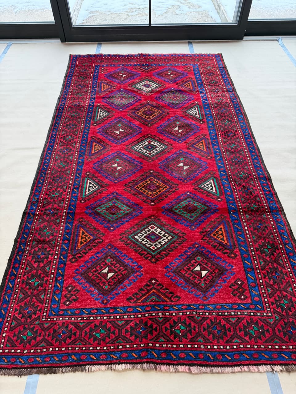 Dywan perski Beludż 290x165 cm, czerwony, wełna, Iran - 197441