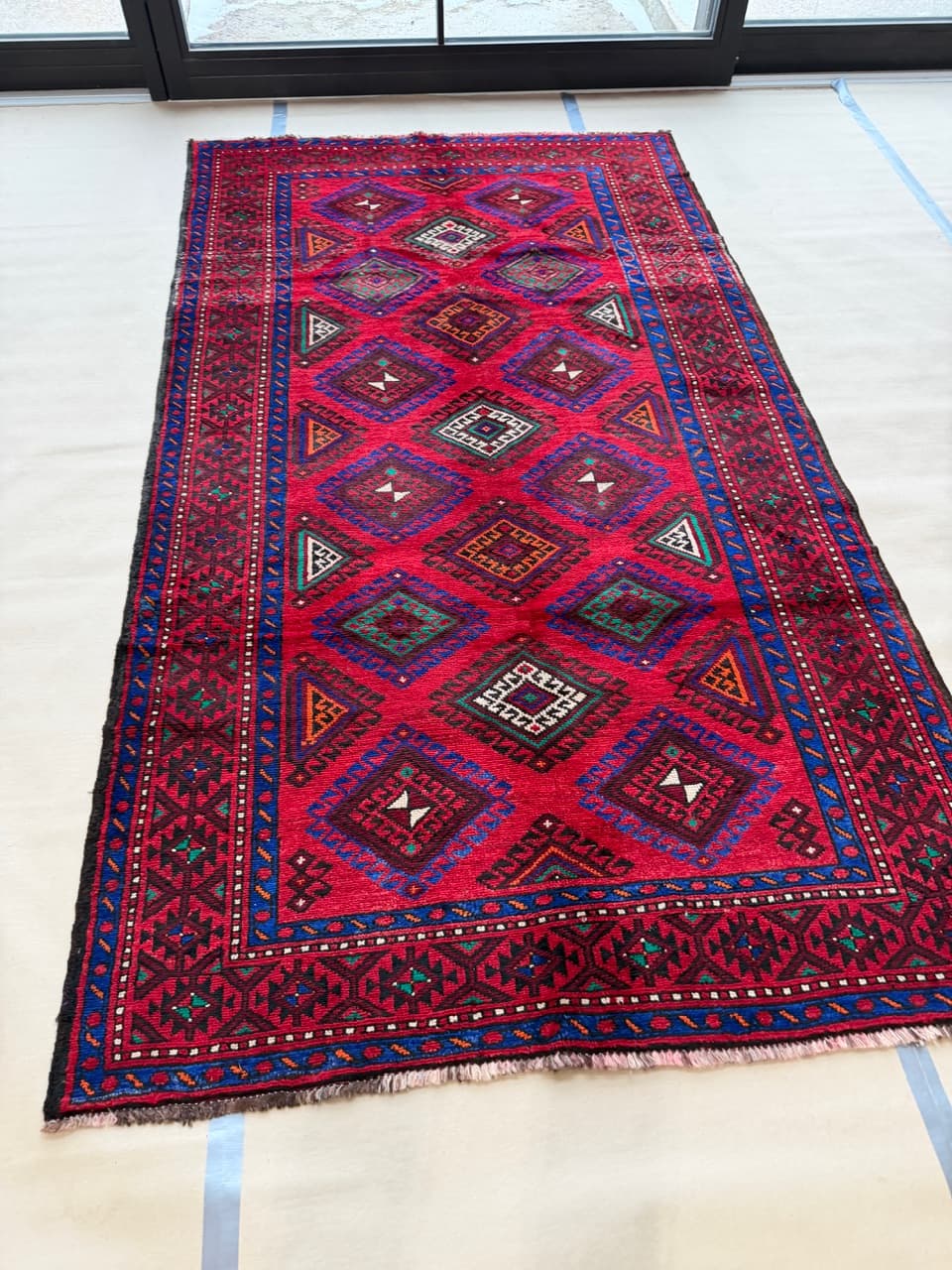 Dywan perski Beludż 290x165 cm, czerwony, wełna, Iran - 197436