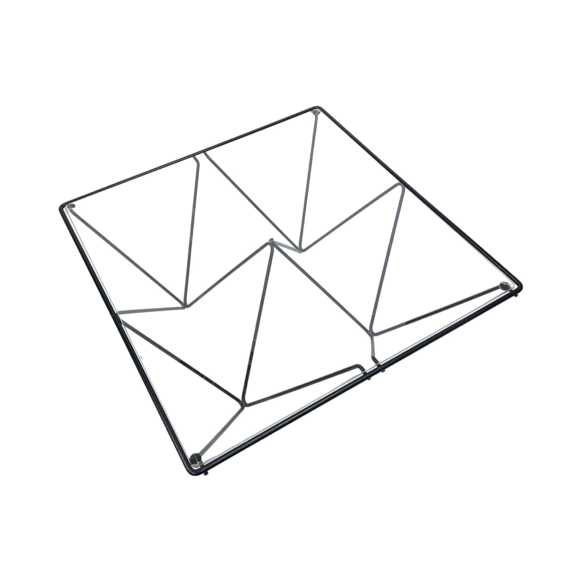 Stolik kawowy Alanda, metal czarny, szkło przezroczyste, proj. P. Piva, Włochy, lata 80. - 197461