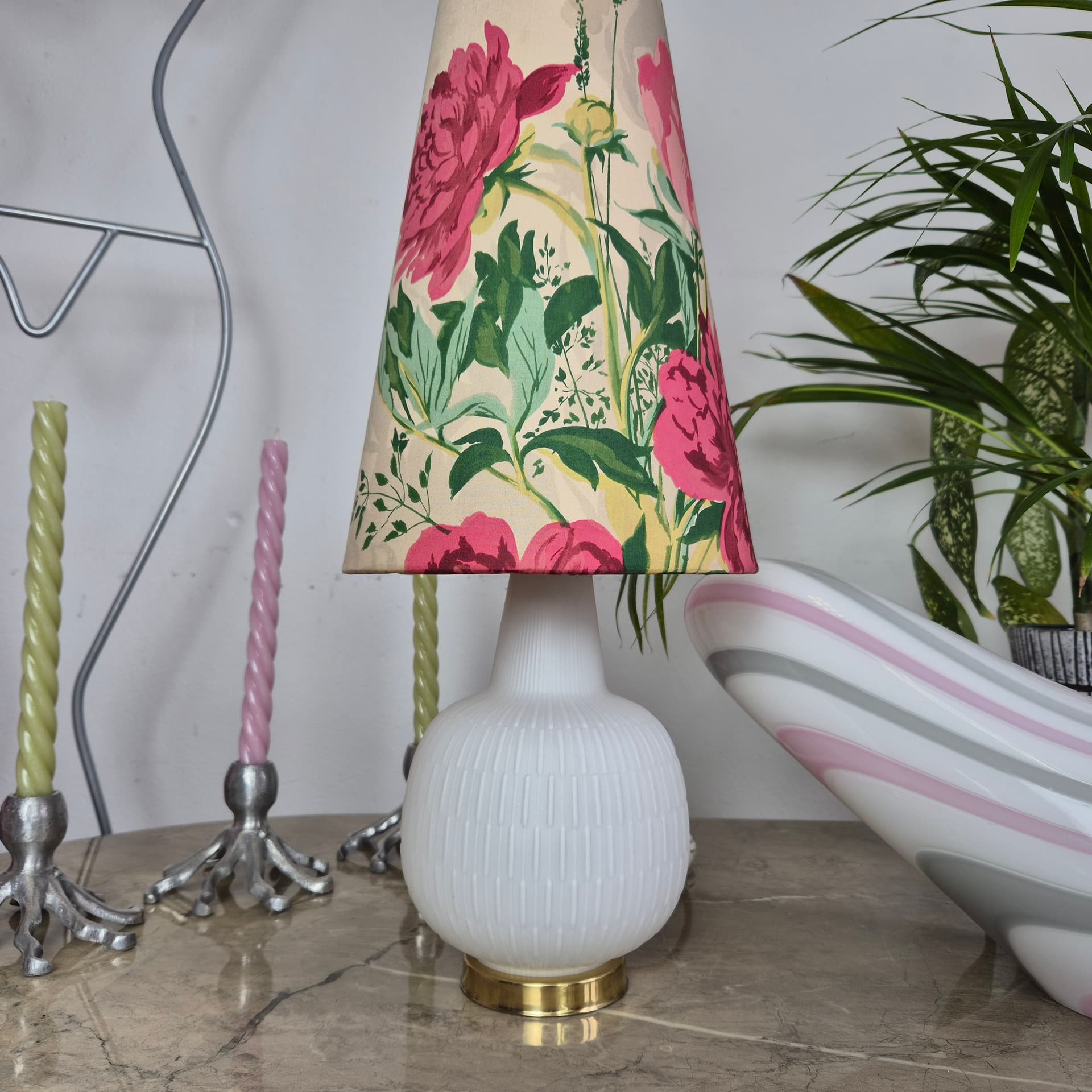 Lampa stołowa, multikolor, szkło, Niemcy, lata 50. - 197529