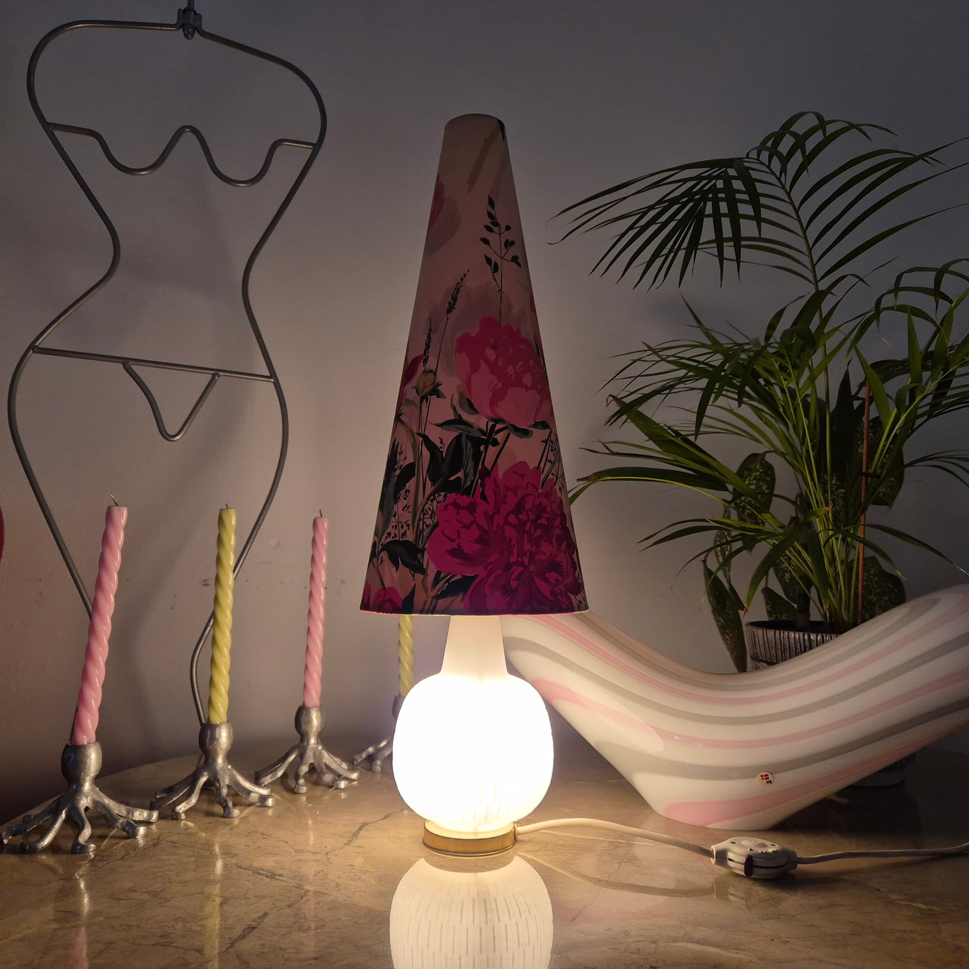 Lampa stołowa, multikolor, szkło, Niemcy, lata 50. - 197532